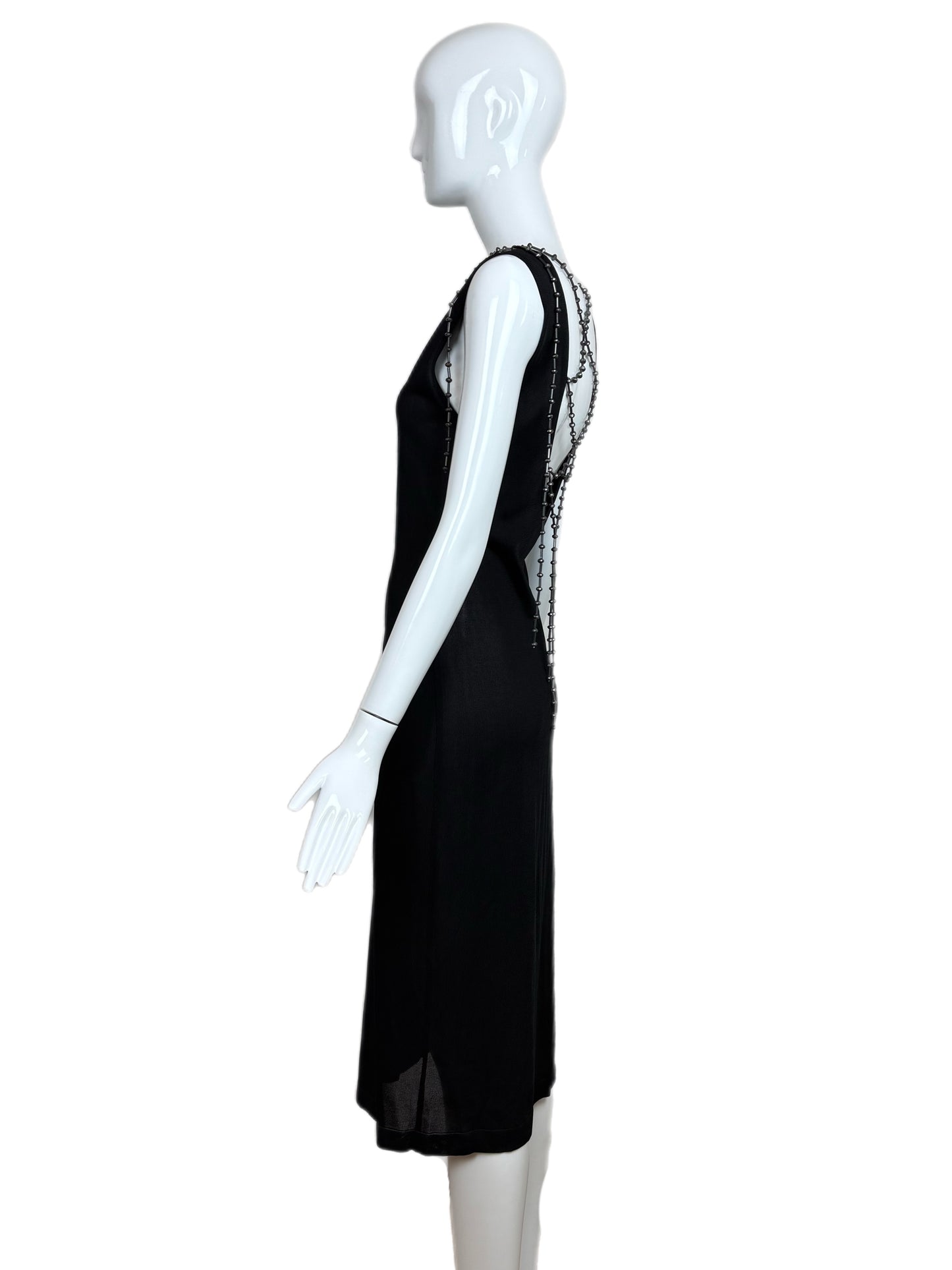 ALBERTA FERRETTI Black Ornate Multi Layered Chain Dress