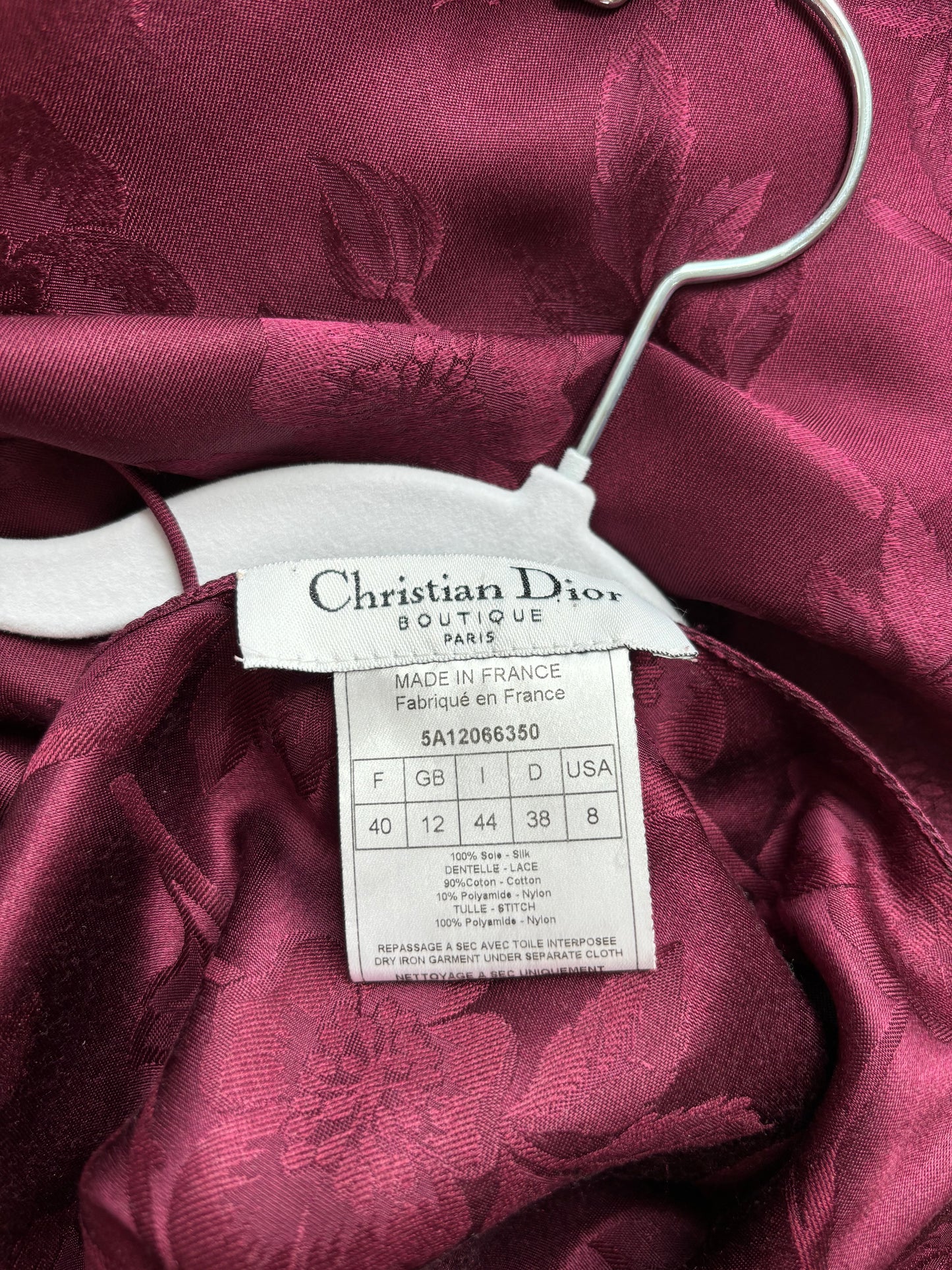 DIOR by JOHN GALLIANO 2005 Vintage Silk Burgundy Dress