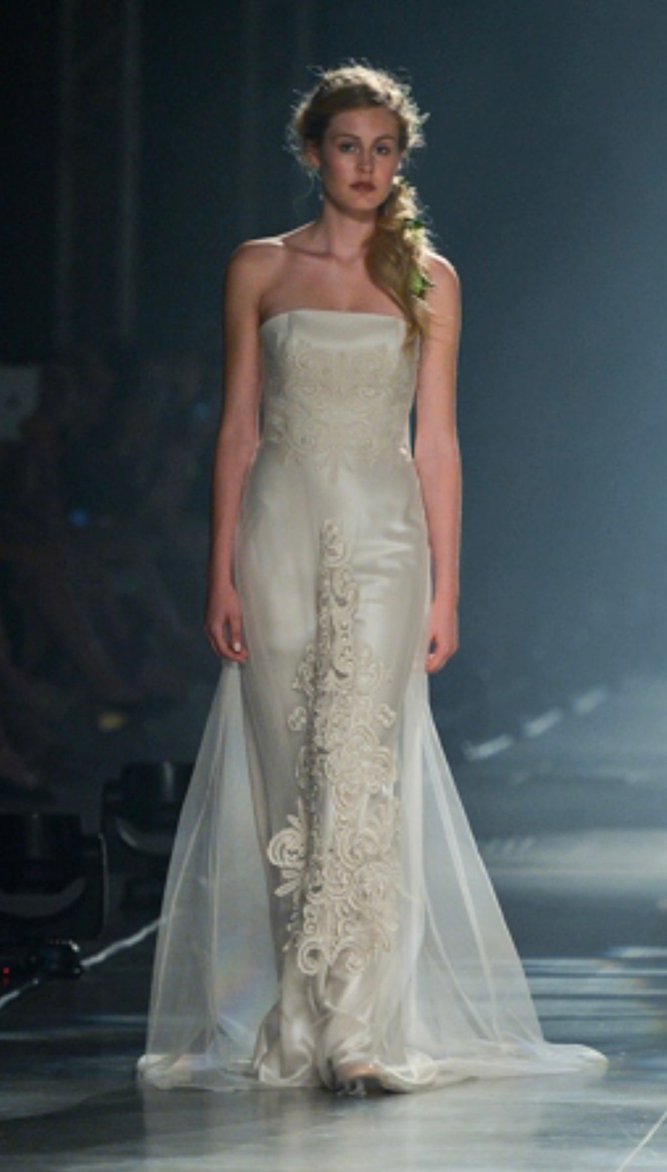 DAVID FIELDEN 2014 Runway Embroidered Strapless Bridal Gown