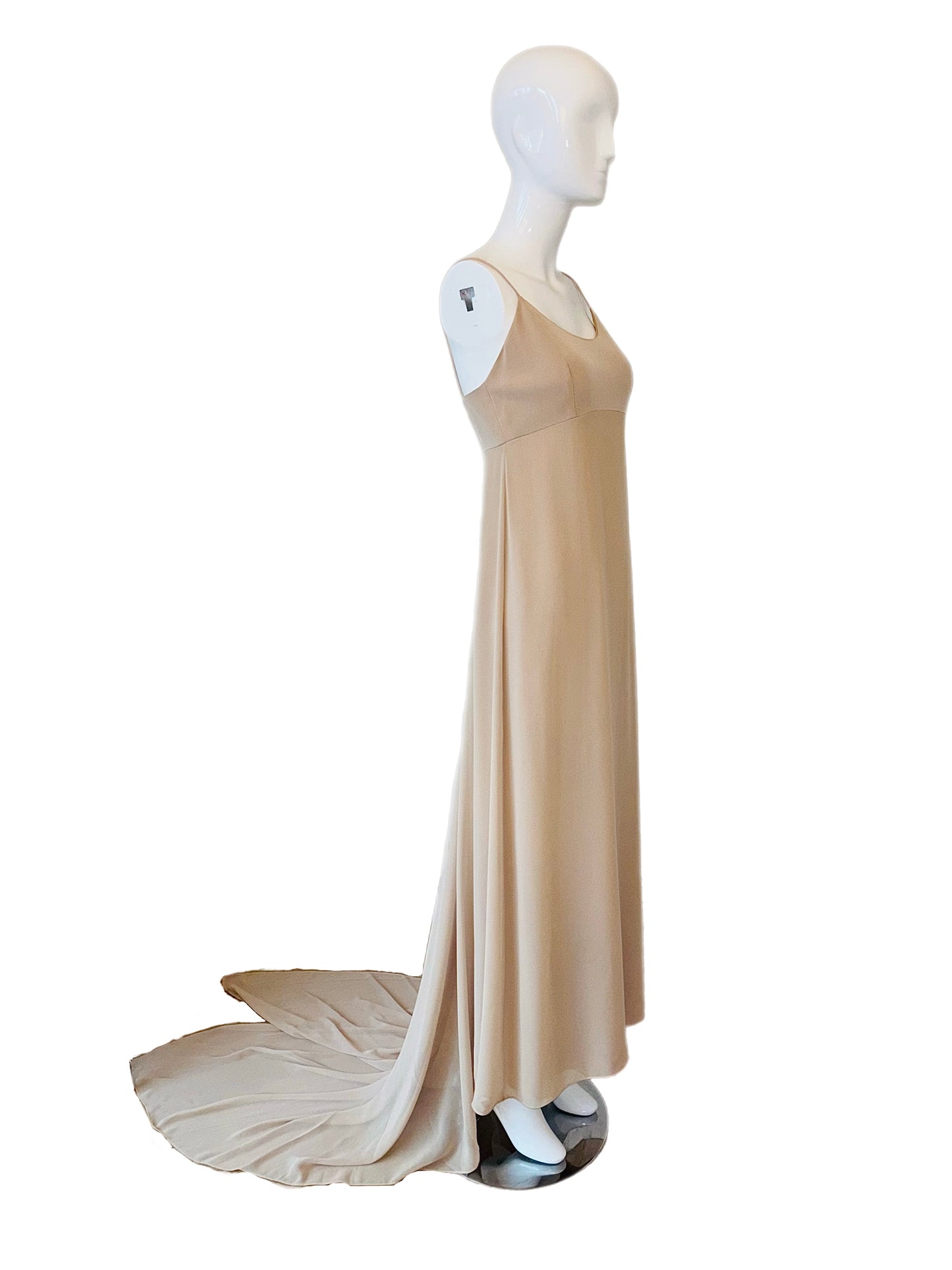 VERA WANG 90's/00 Tan Bridal Gown w. Bustle