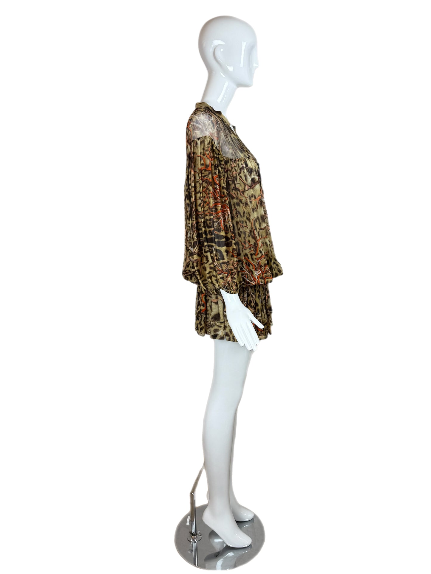 ROBERTO CAVALLI 2005 Vintage Silk Runway Mini Dress