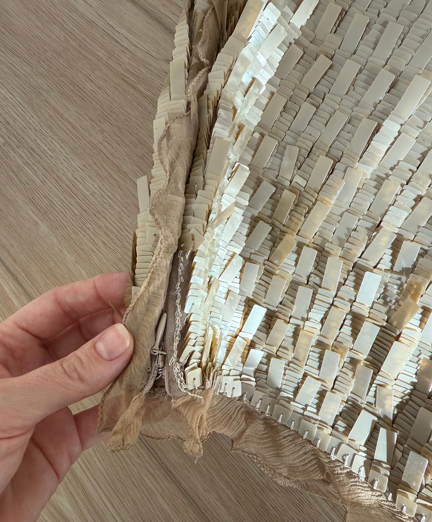 FENDI 2000 Vintage Gold Embellished Silk Ruffle Skirt