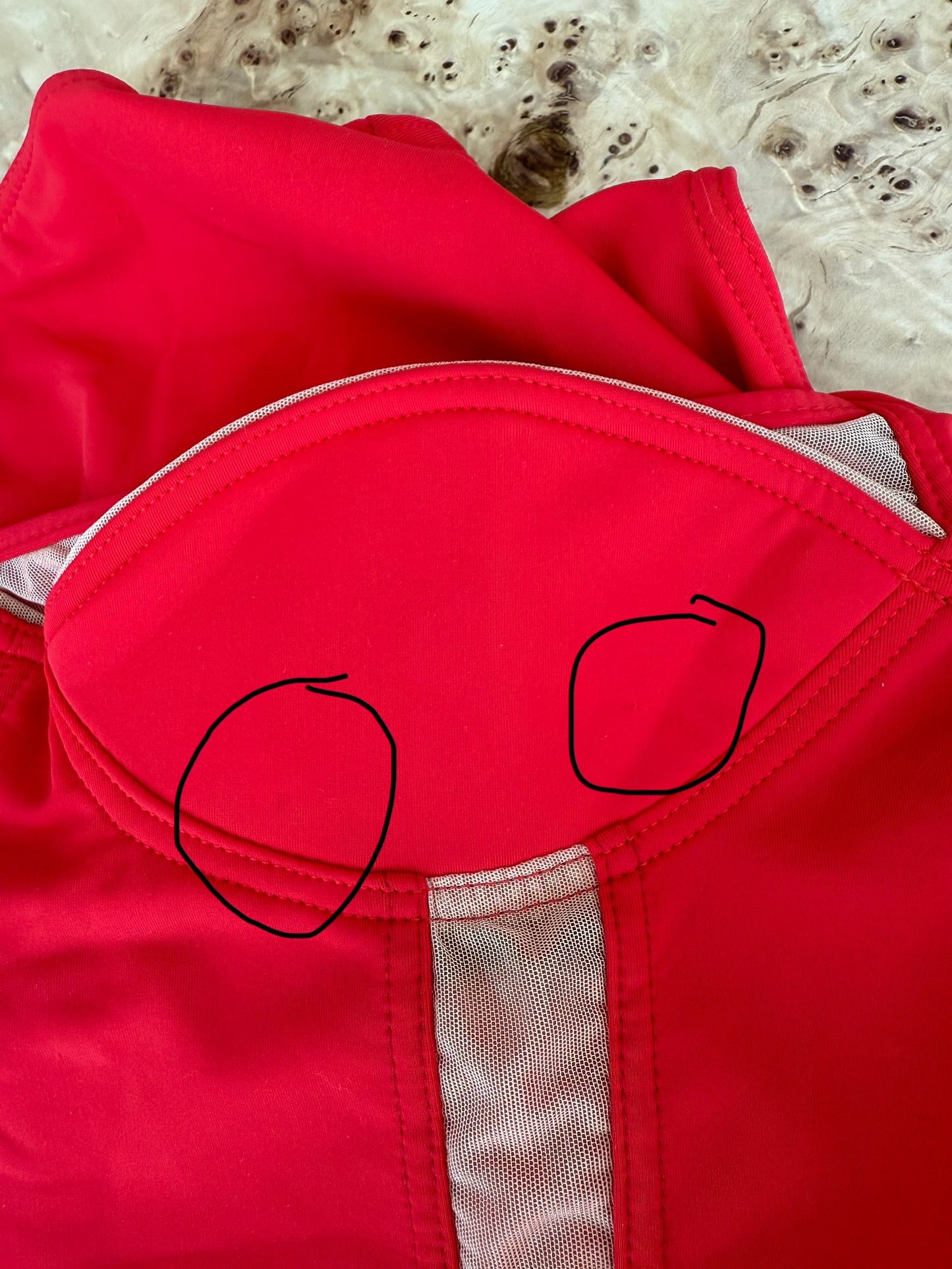 HERVE LEGER 90's Vintage Red Sheer High Cut Swimsuit