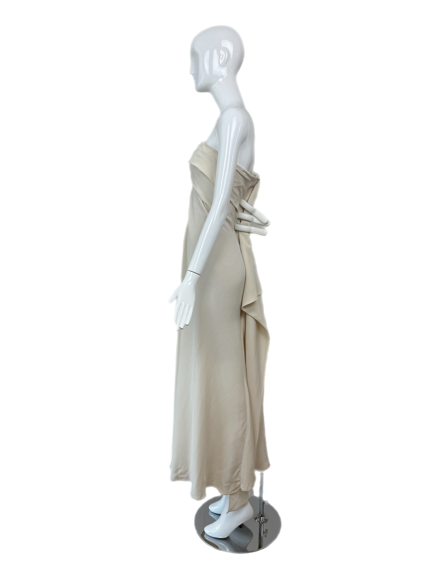 DONNA KARAN Vintage Ivory Silk Strapless Wedding Bridal Dress