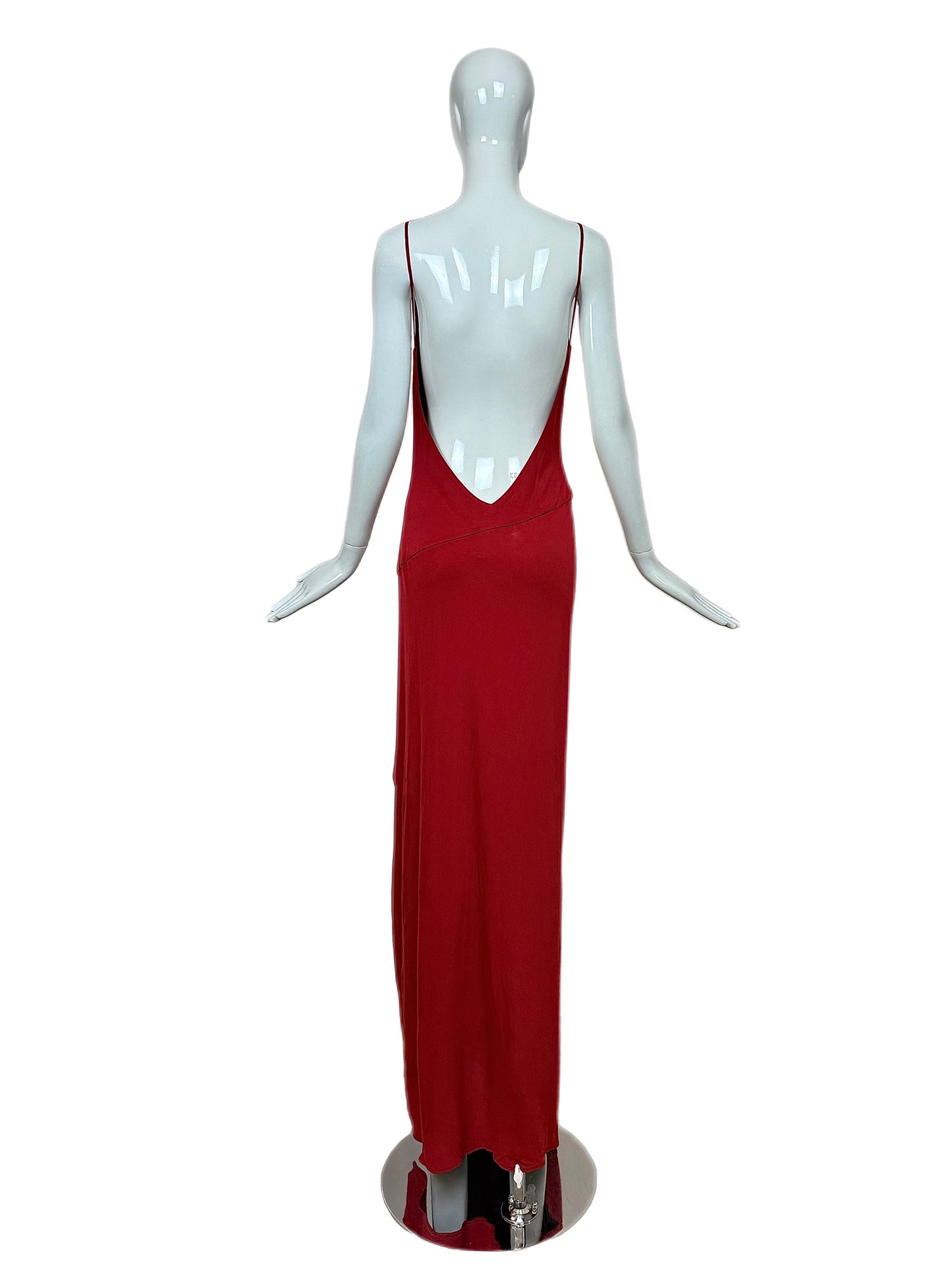 YIGAL AZROUEL Vintage Red Backless Evening Gown
