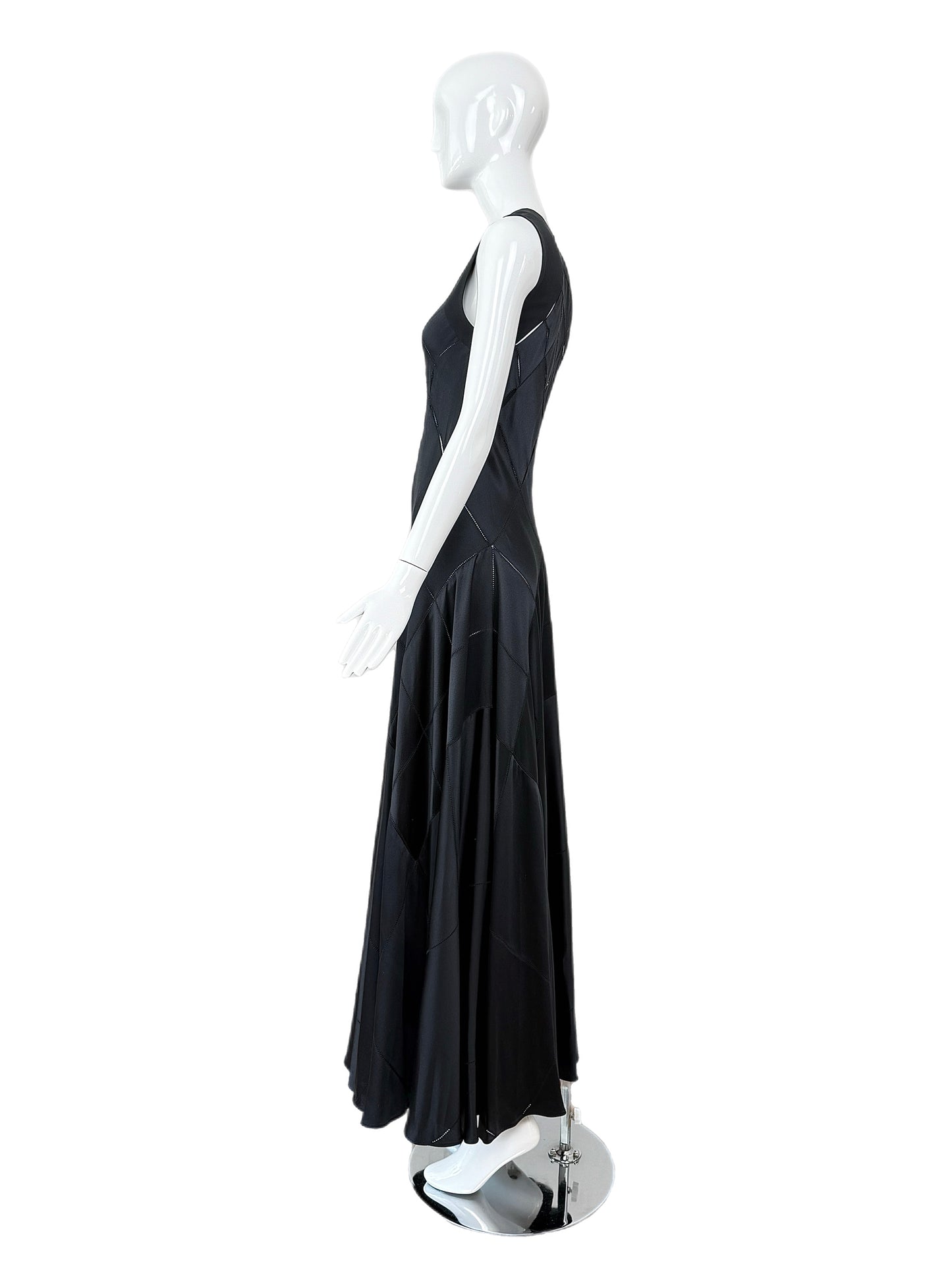 CALVIN KLEIN COLLECTION 2002 Vintage Runway Silk Cut Out Evening Gown