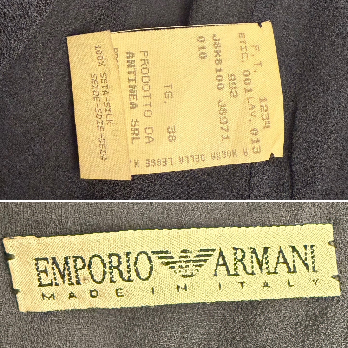 EMPORIO ARMANI 1999 Vintage Blue Silk Beaded Cami