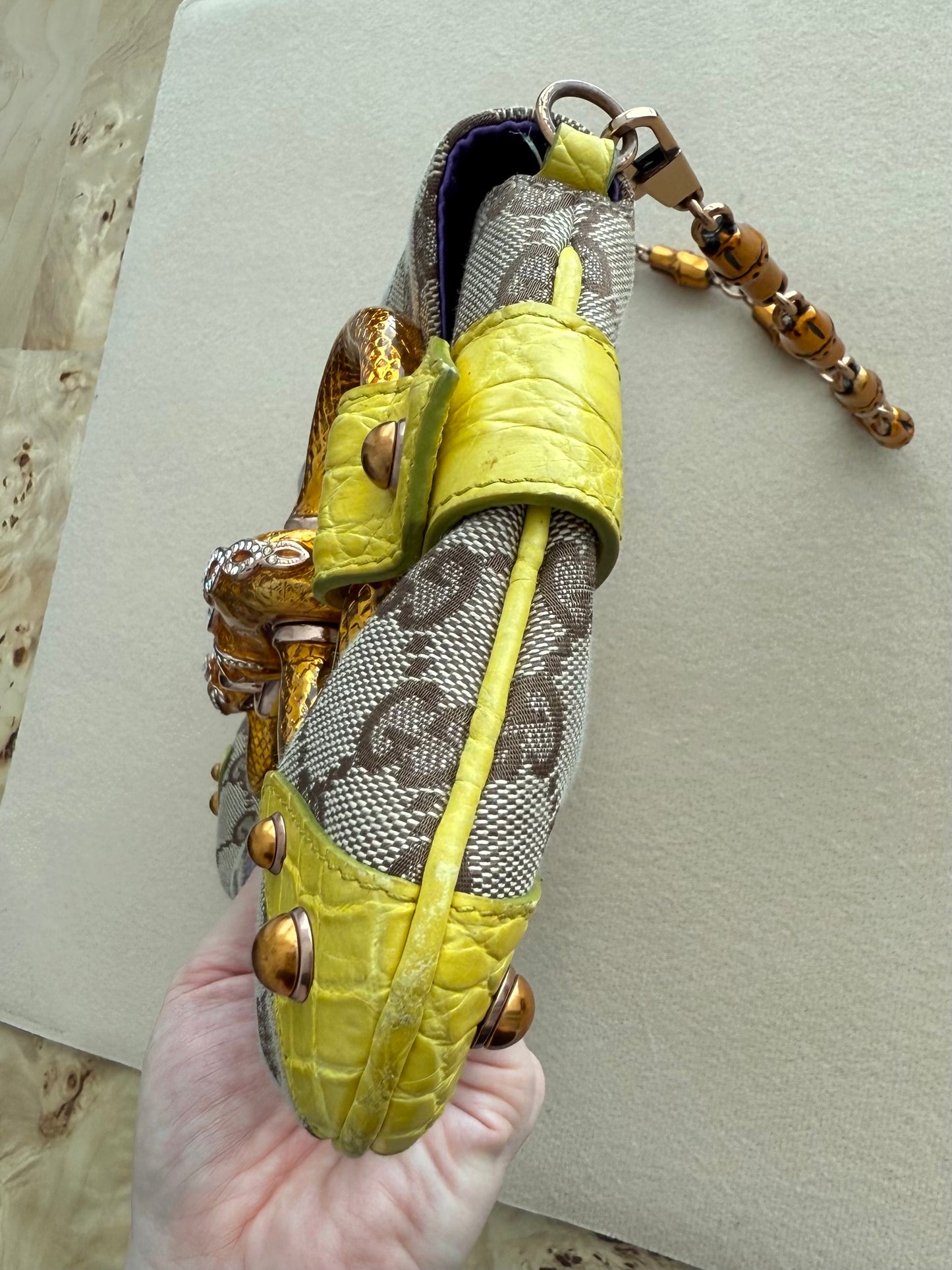 GUCCI by TOM FORD 2004 XL Vintage Runway Ad Campaign Horsebit Chain Bag