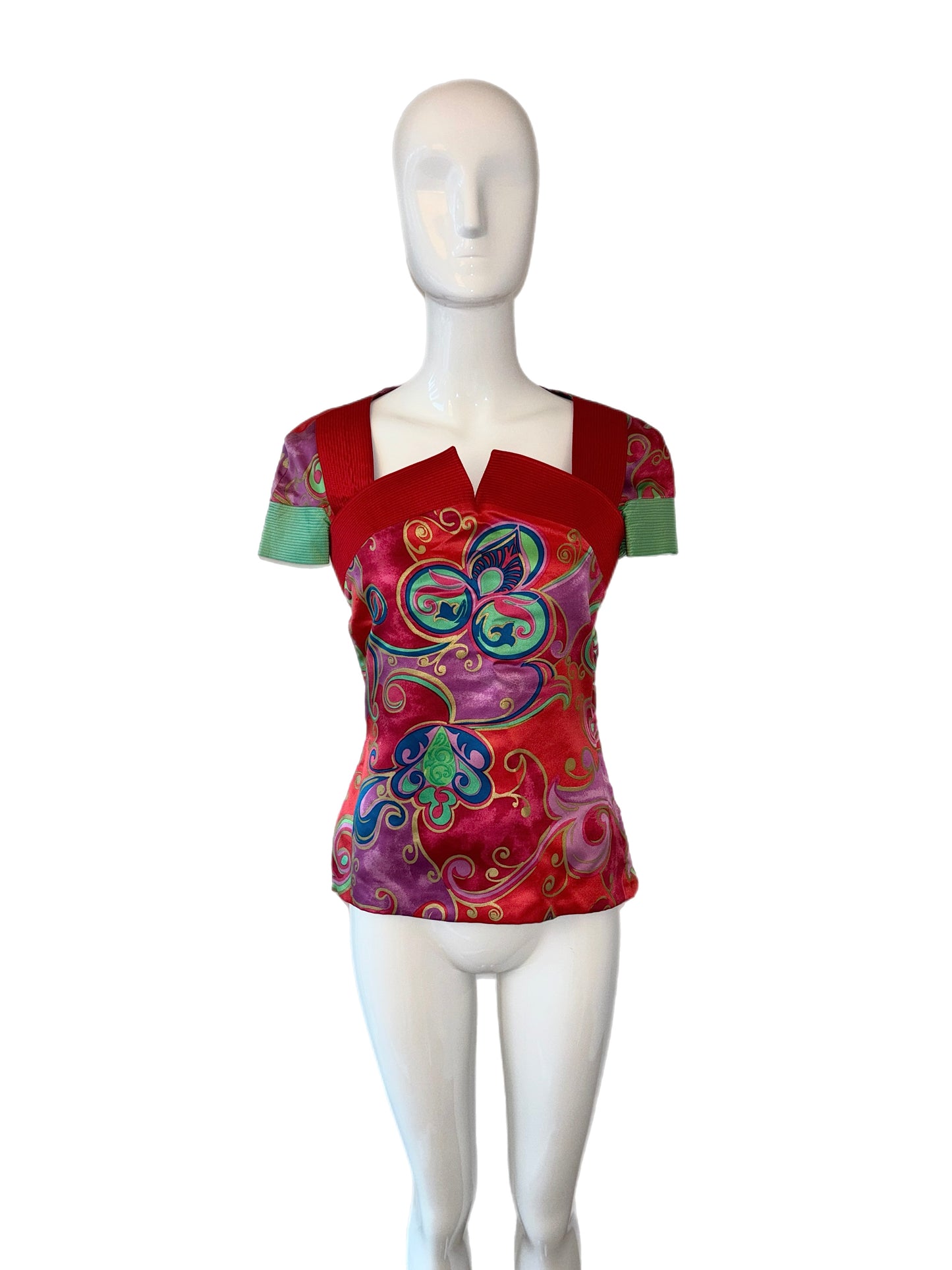 ATELIER VERSACE 1990's Vintage Silk Blouse