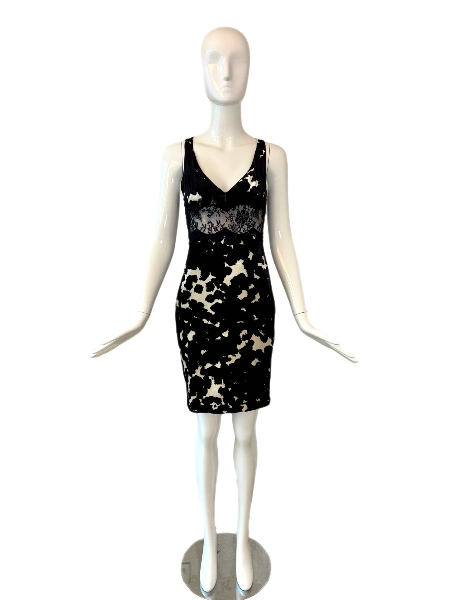 VERSACE 2005 Vintage Cow Print Lace Dress