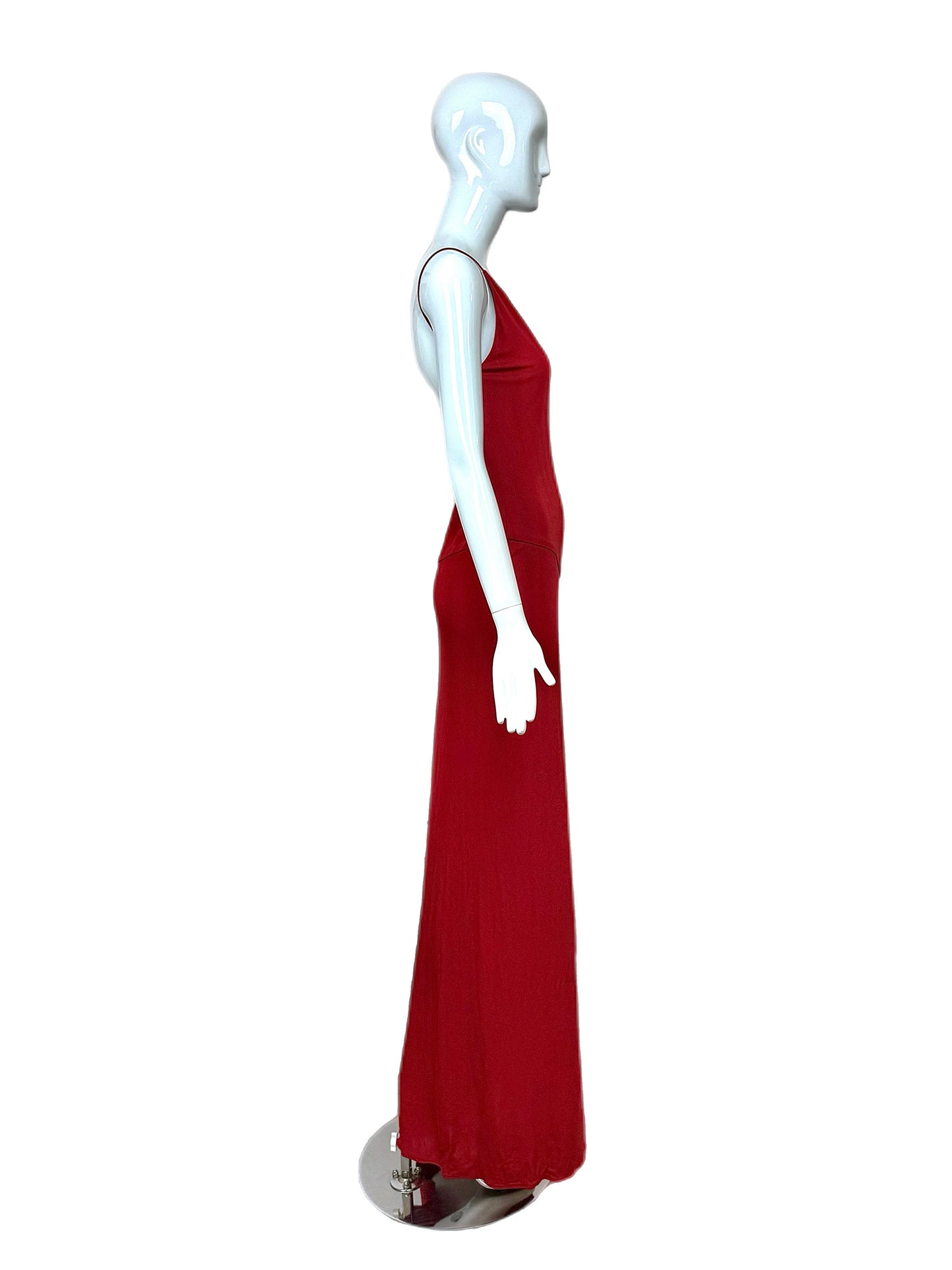 YIGAL AZROUEL Vintage Red Backless Evening Gown