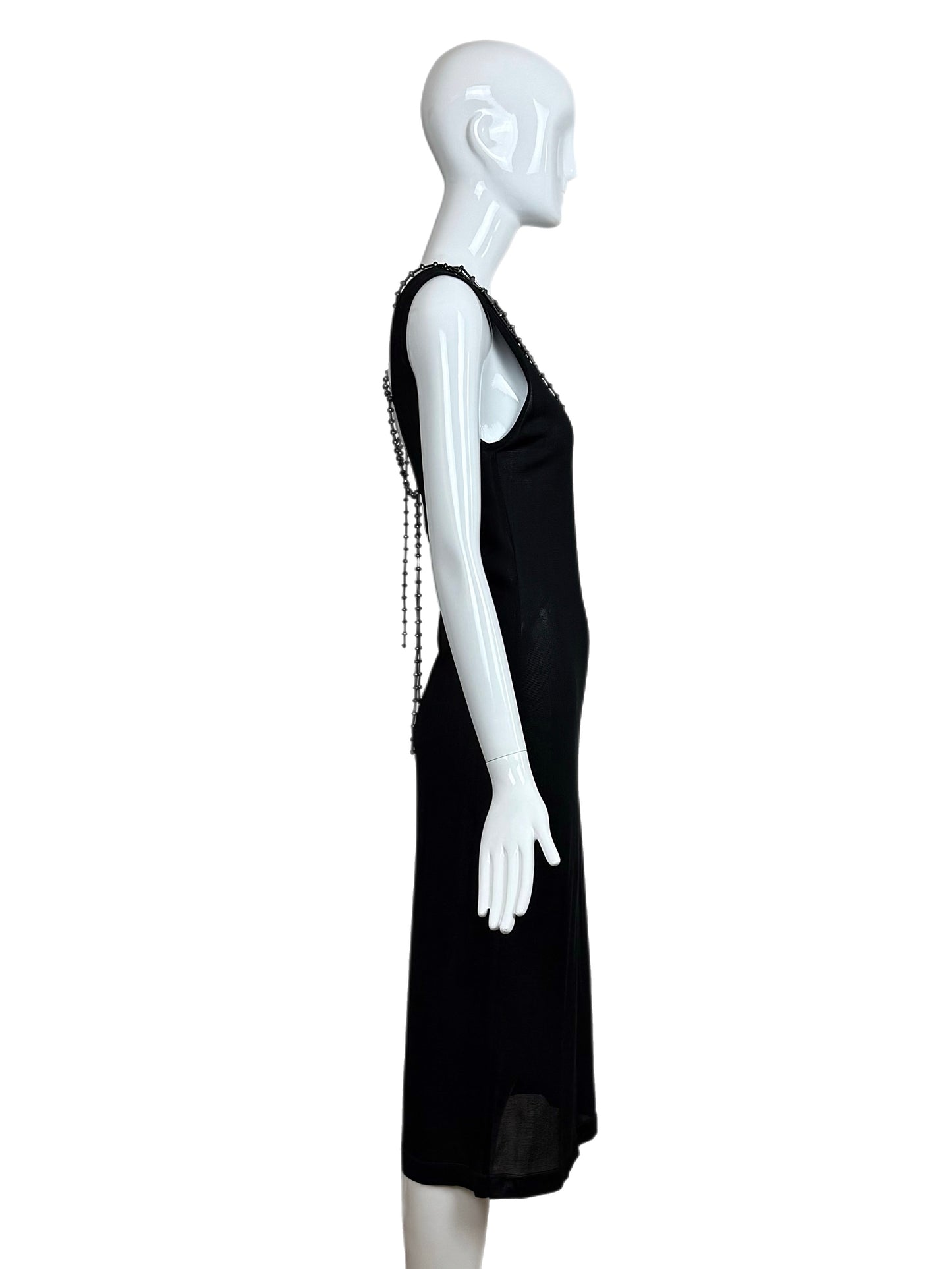 ALBERTA FERRETTI Black Ornate Multi Layered Chain Dress