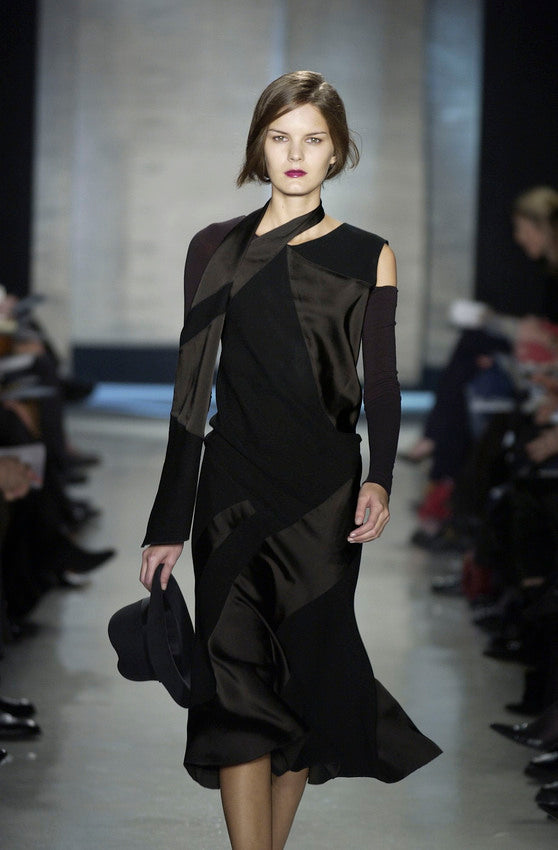 DONNA KARAN 2002 Vintage Black Long Cut-Out Dress