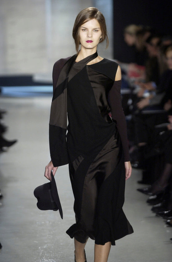 DONNA KARAN 2002 Vintage Black Long Cut-Out Dress
