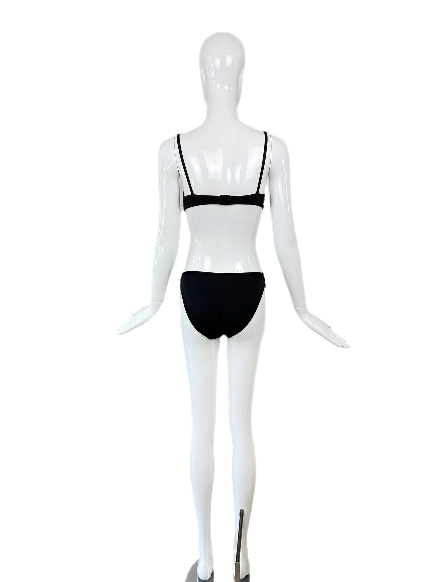 HERVE LEGER 1998 Vintage Runway Black Cut Out Bikini