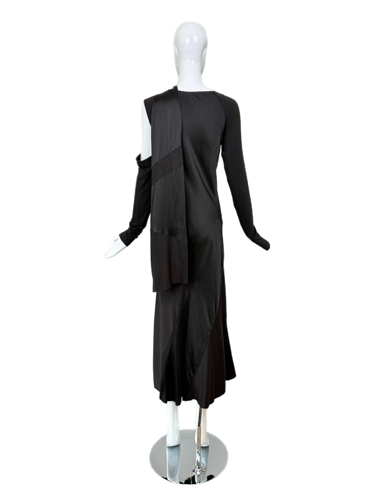 DONNA KARAN 2002 Vintage Black Long Cut-Out Dress