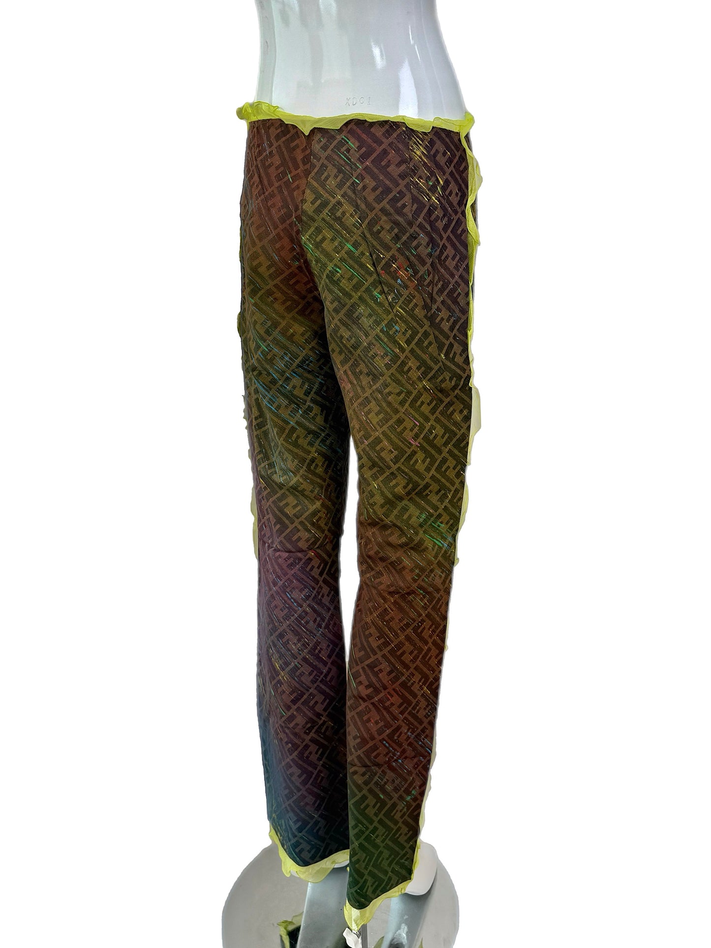 FENDI 2000 Vintage Runway Ad Campaign Lime Green Pants