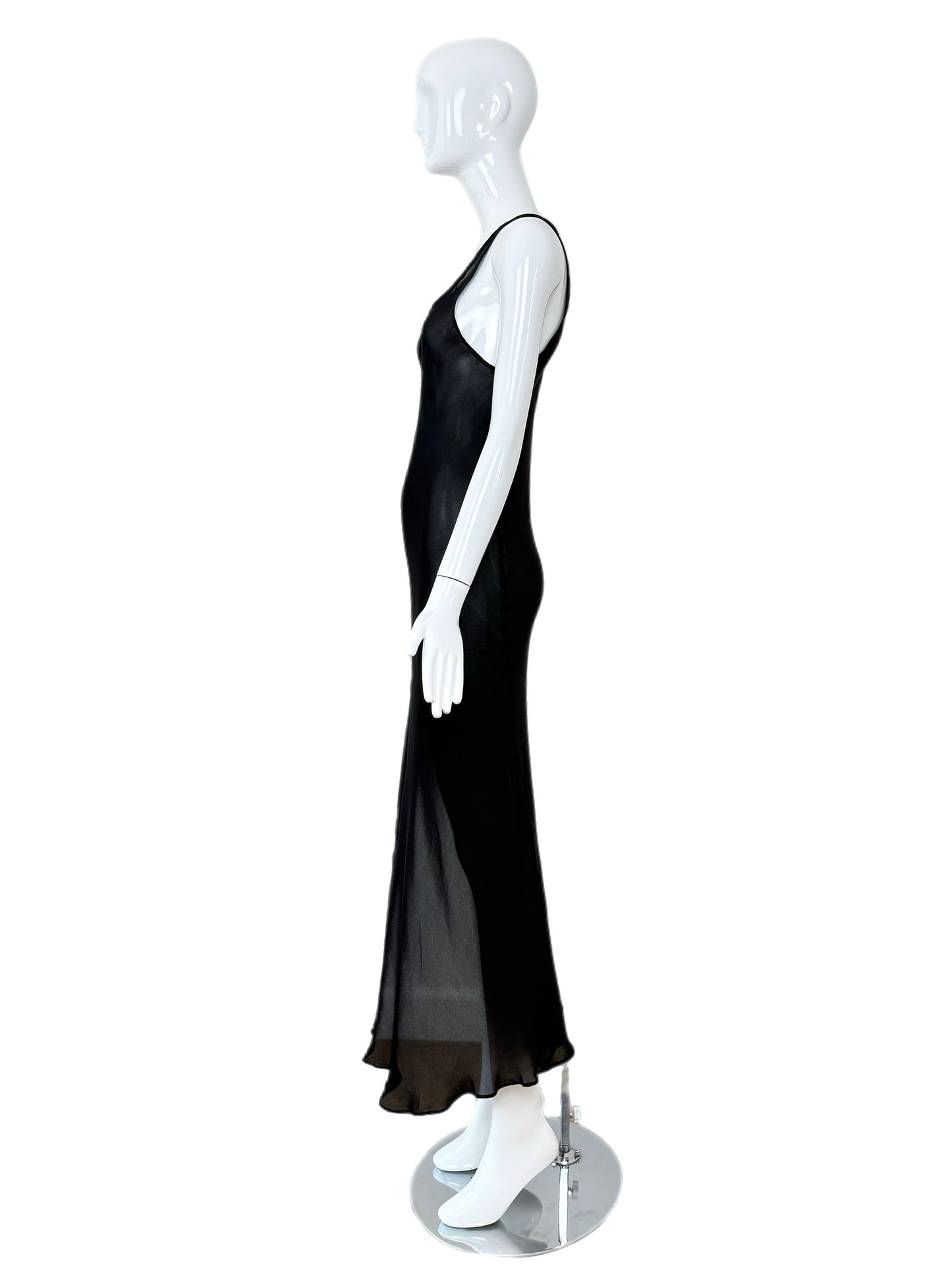 CALVIN KLEIN COLLECTION 90's Vintage Silk Sheer Long Dress