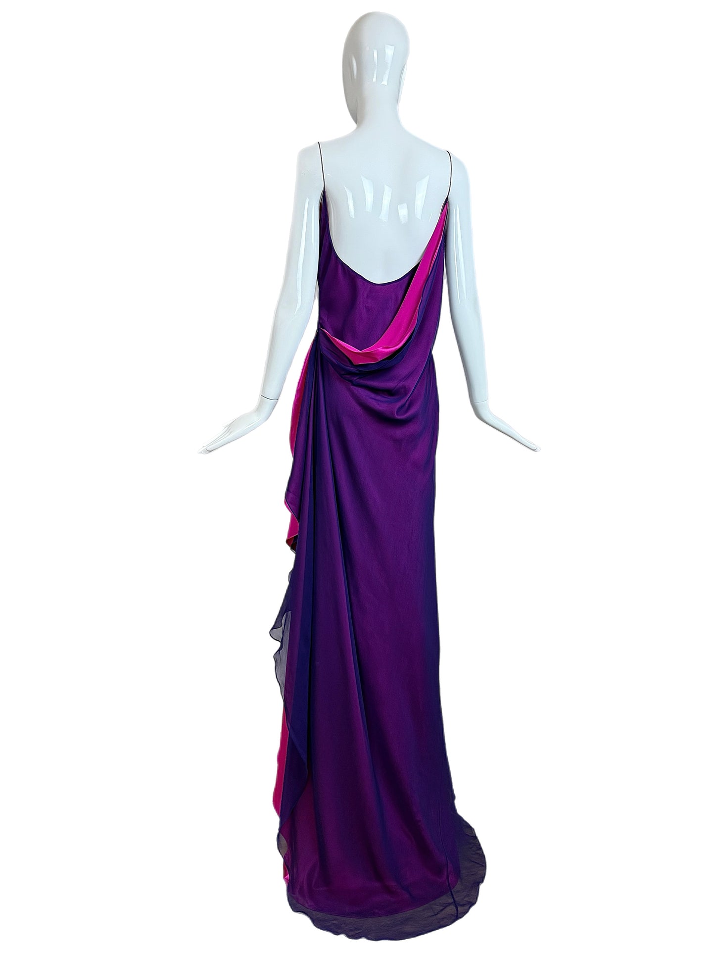 RICHARD TYLER COUTURE Vintage Silk Purple Evening Gown
