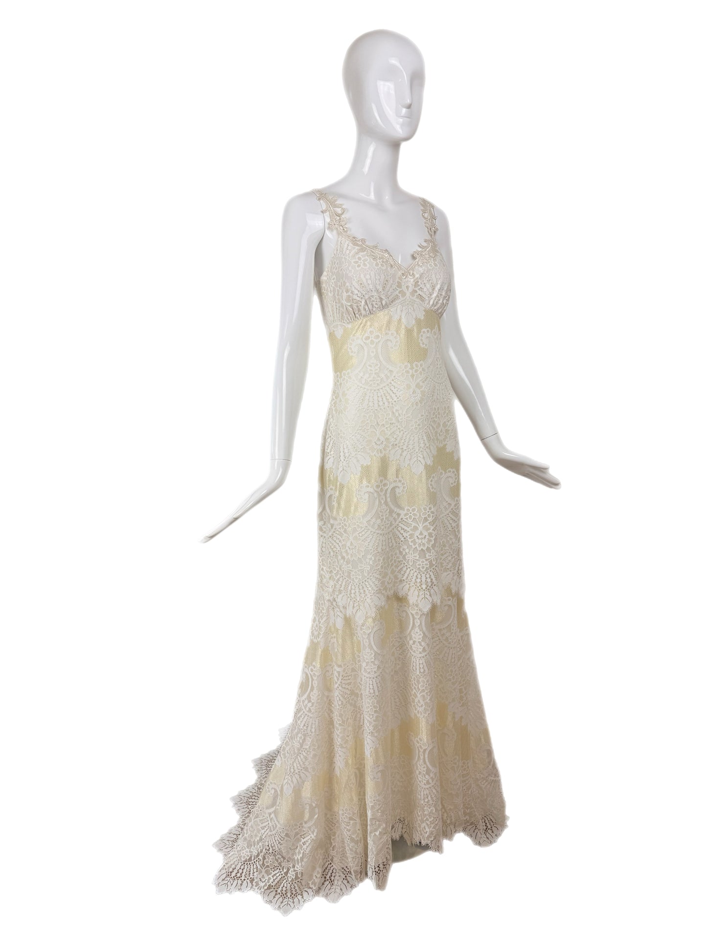 CLAIRE PETTIBONE 2015 Sample Golden Bridal Gown