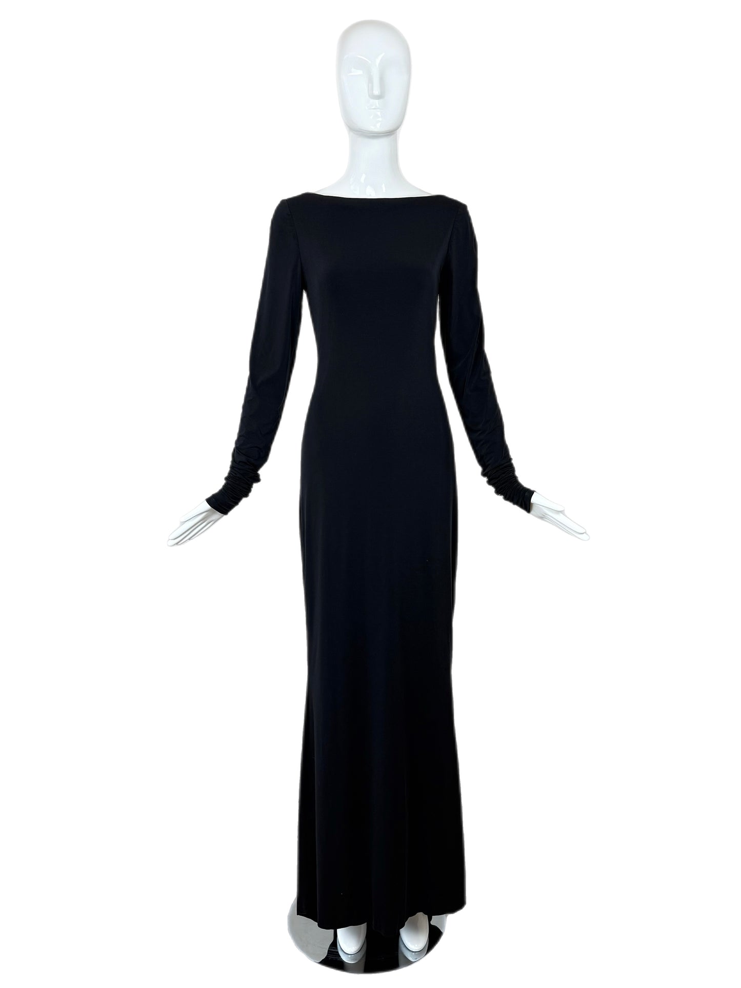 PAMELA DENNIS 2001 Vintage Black Backless Evening Gown