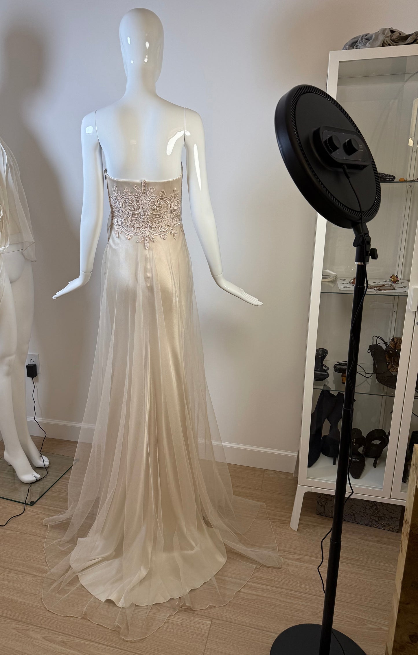DAVID FIELDEN 2014 Runway Embroidered Strapless Bridal Gown