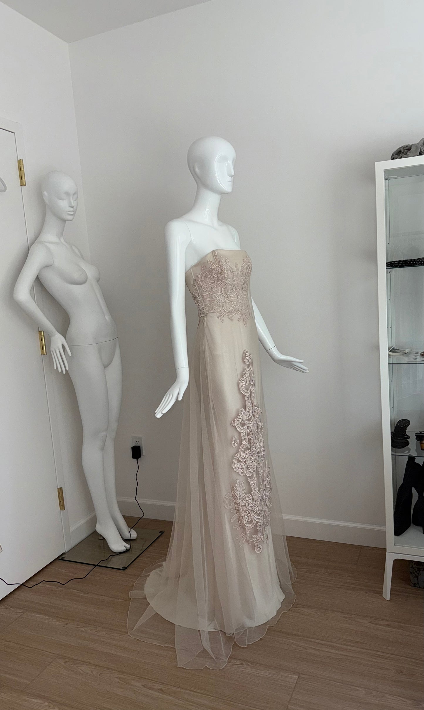 DAVID FIELDEN 2014 Runway Embroidered Strapless Bridal Gown