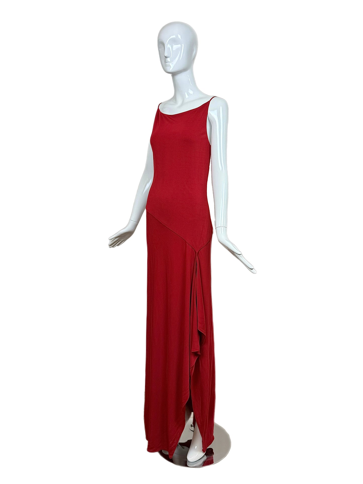 YIGAL AZROUEL Vintage Red Backless Evening Gown