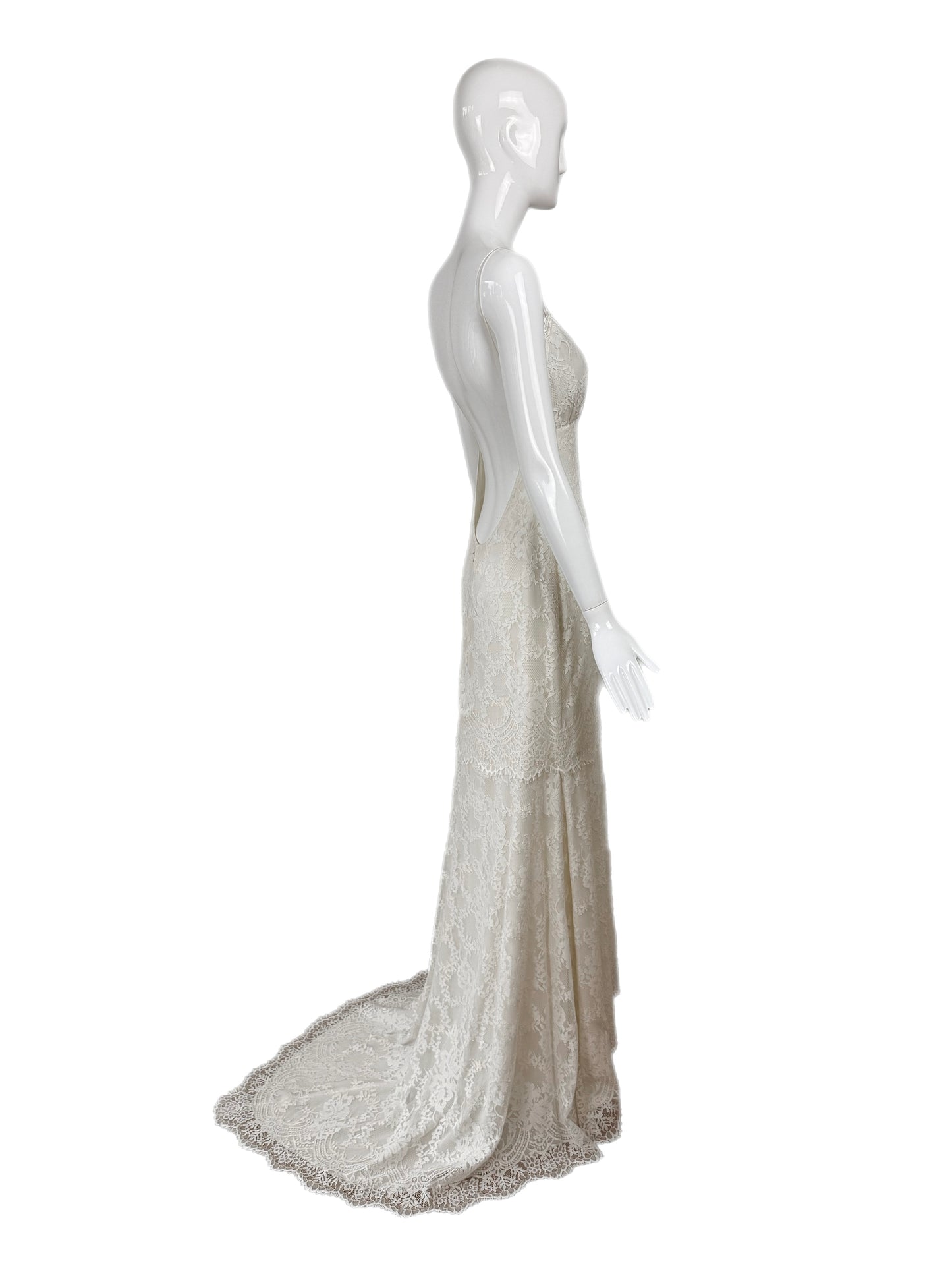 CLAIRE PETTIBONE 2017 Sample Ivory Lace Bridal Gown