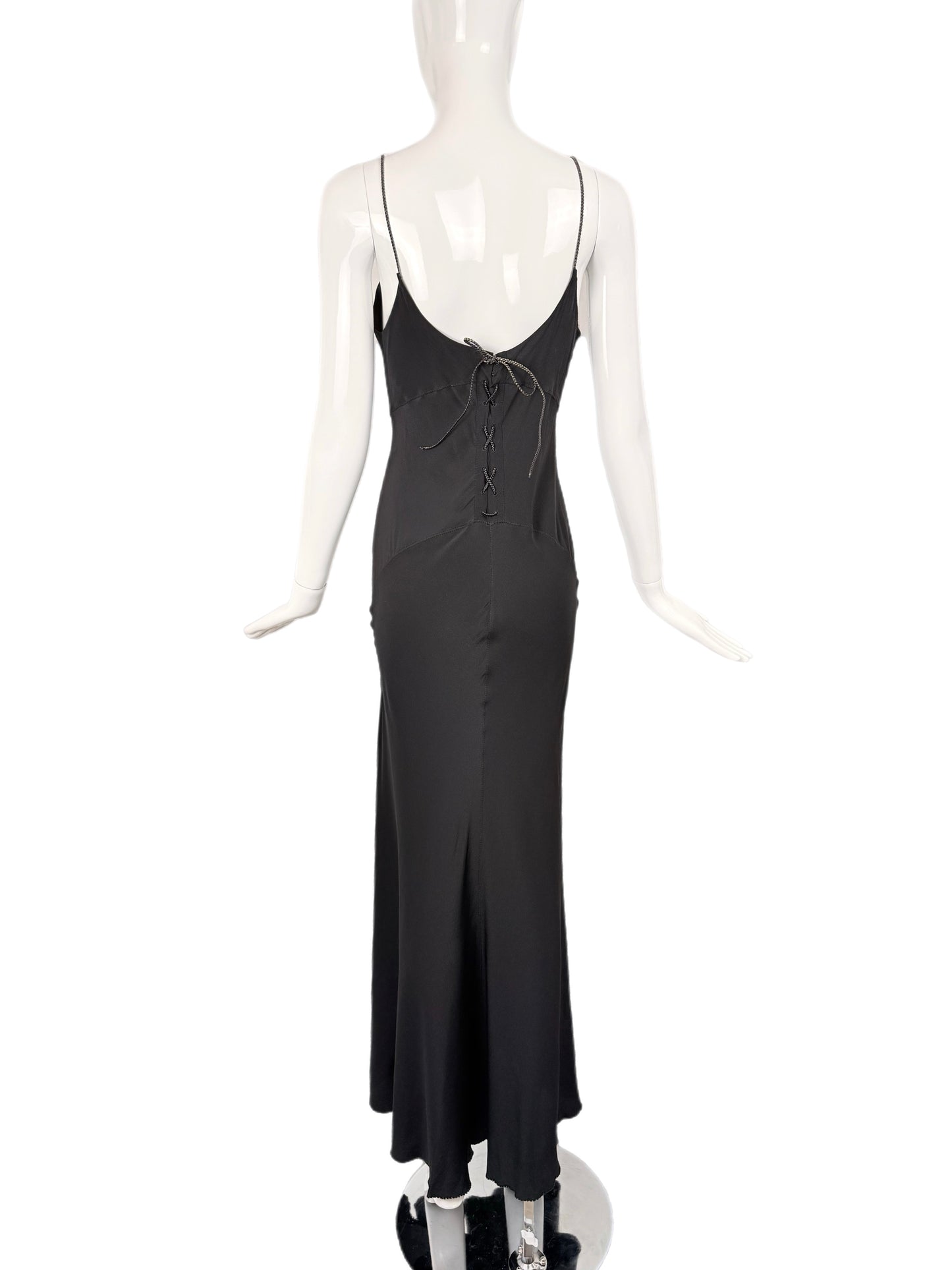 ROBERTO CAVALLI c. 2000 Vintage Fur + Silk Ensemble Maxi Dress Gown + Shawl Cape