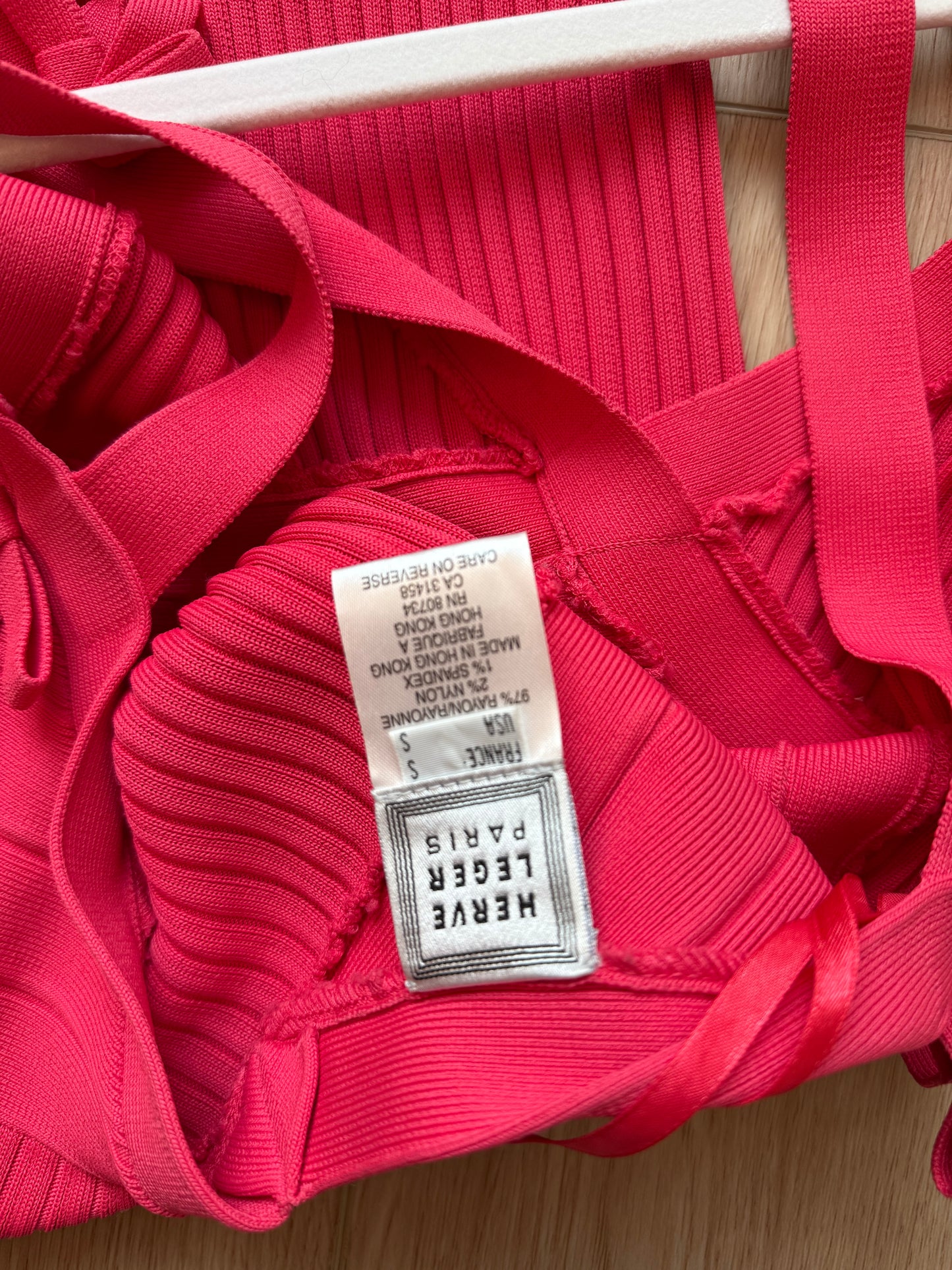 HERVE LEGER 90's Vintage Pink Backless Mini Dress