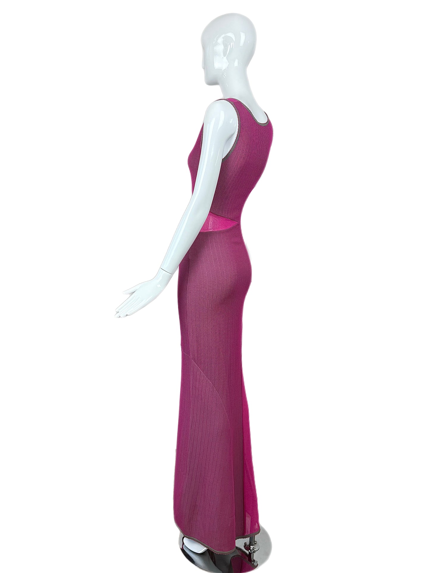 HERVE LEGER Vintage Pink + Grey Maxi Dress