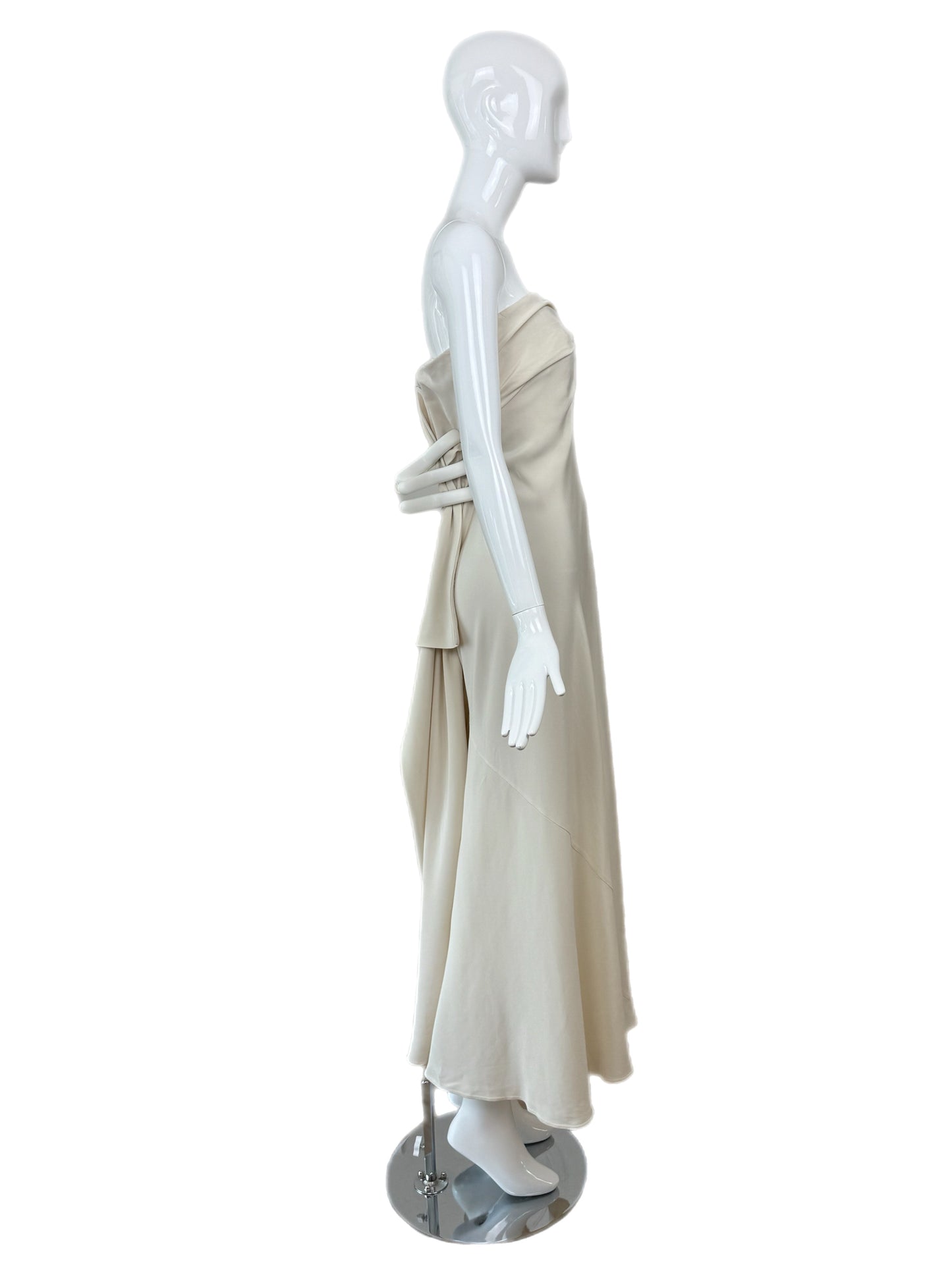 DONNA KARAN Vintage Ivory Silk Strapless Wedding Bridal Dress