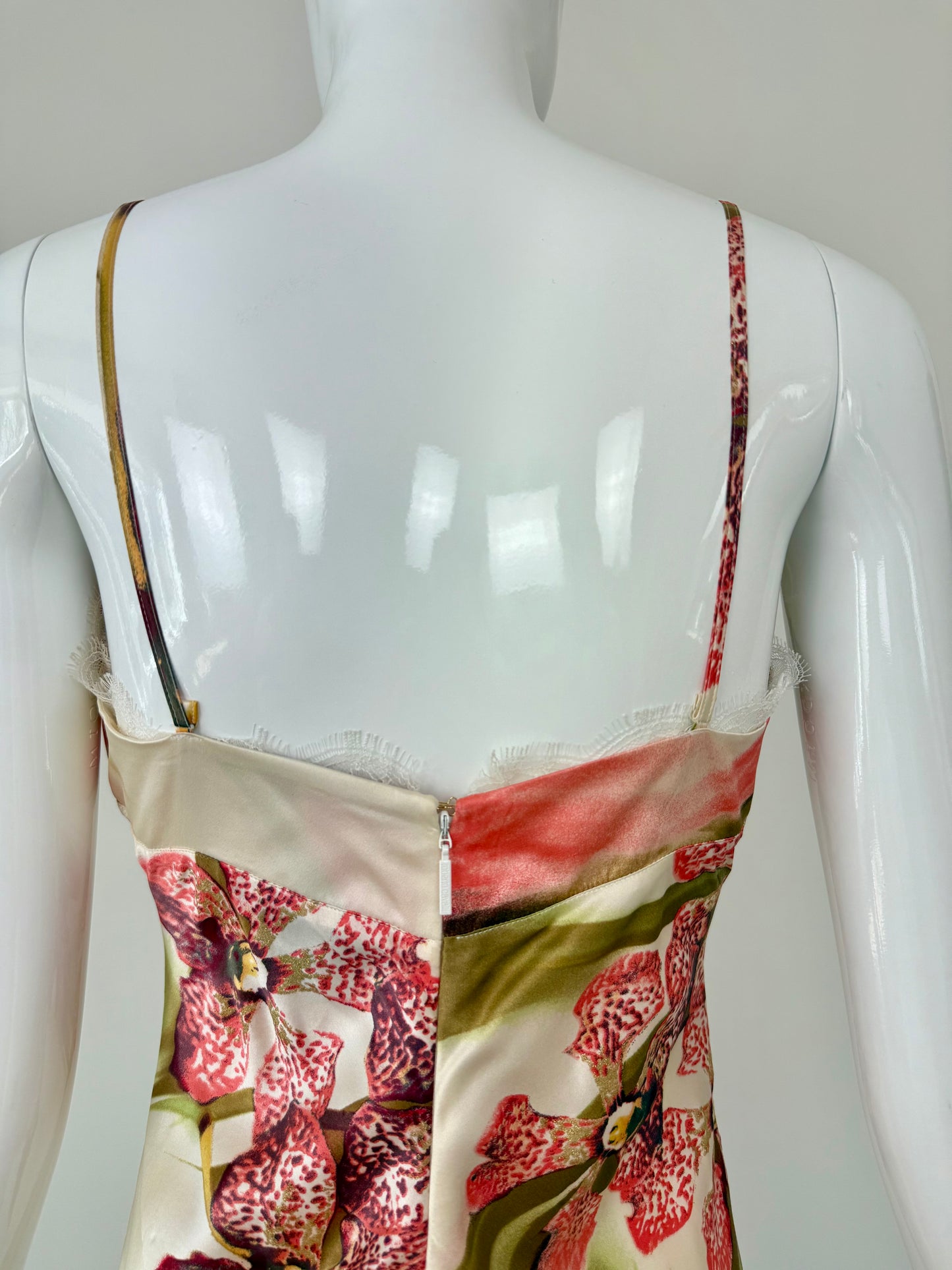 ROBERTO CAVALLI 2004 Vintage Silk Floral Embellished Gown