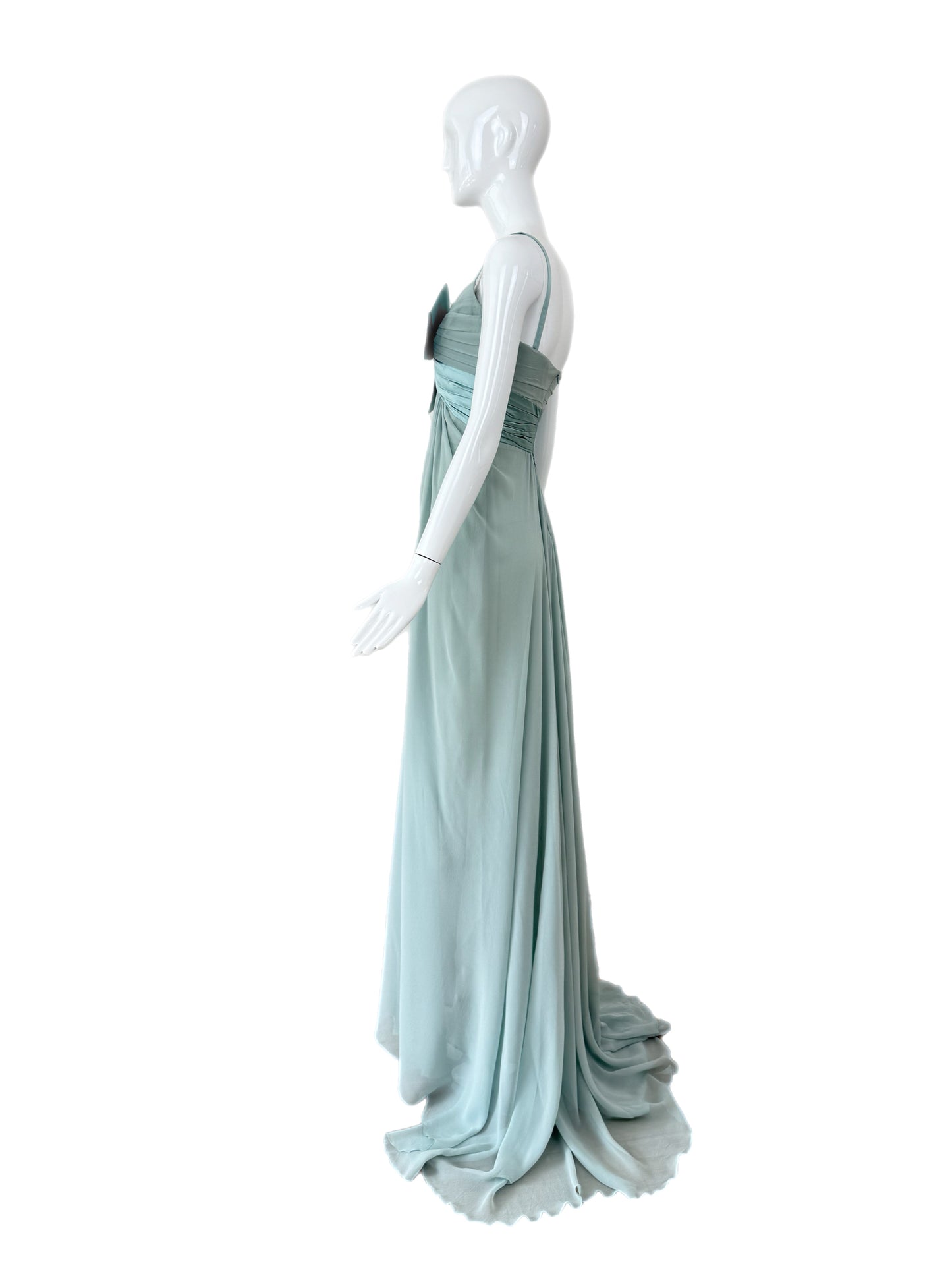 ELIE SAAB 2008 Vintage Blue Silk Ethereal Evening Gown