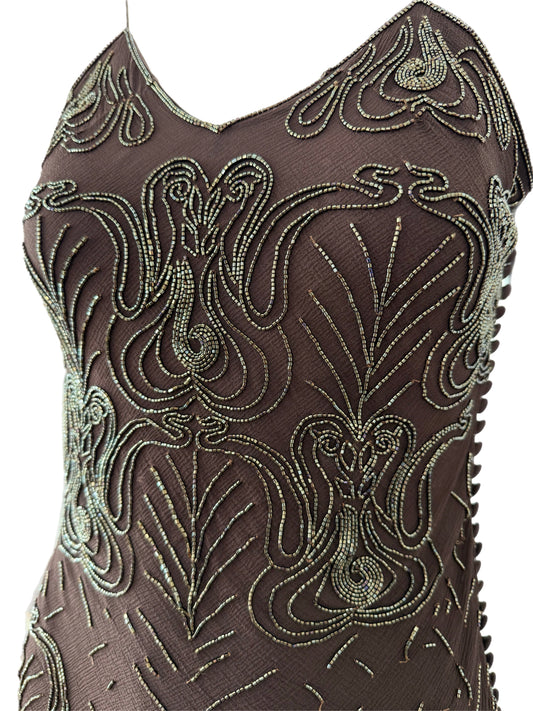 DIOR by JOHN GALLIANO 2005 Vintage Silk Beaded Ruffle Dress