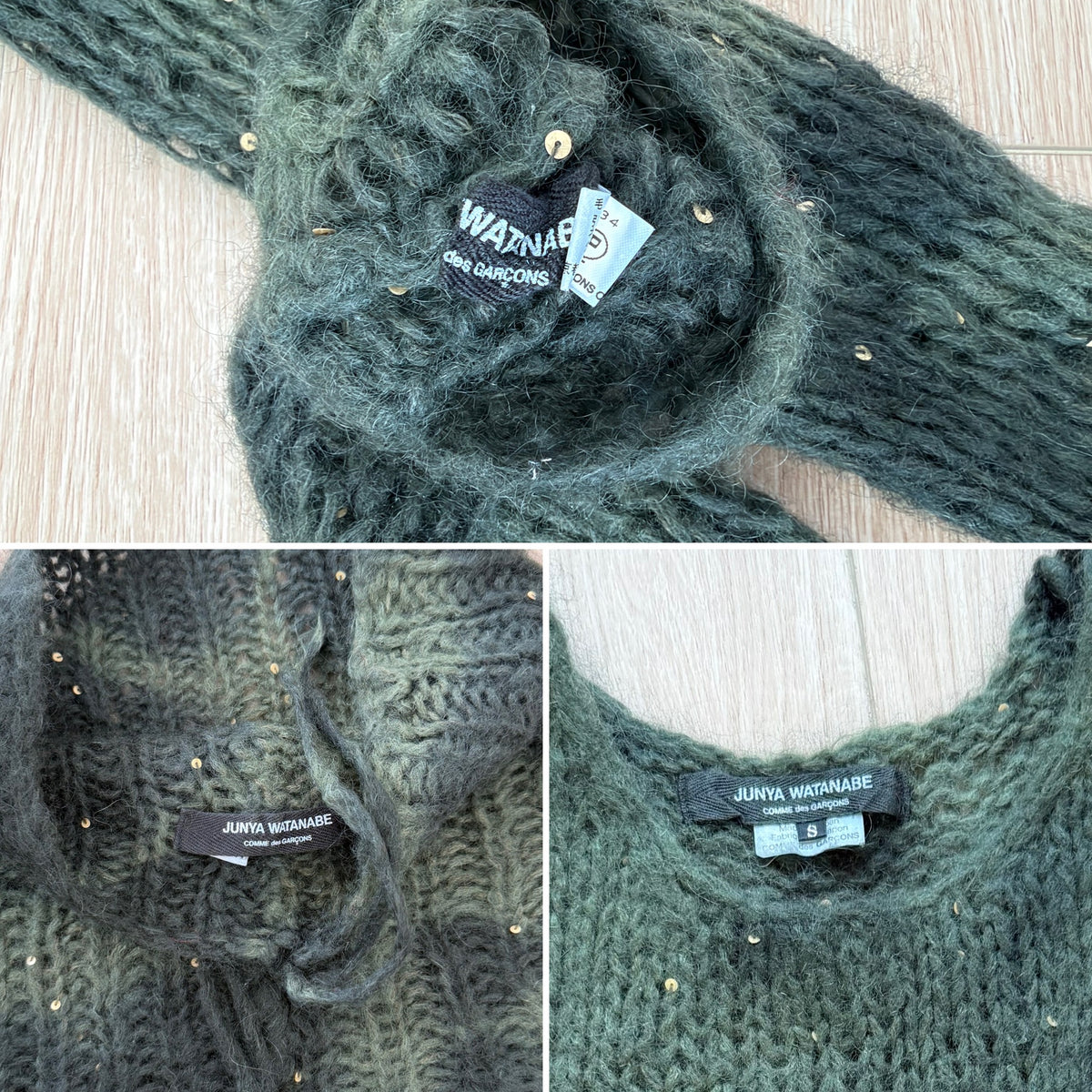 JUNYA WANTANABE COMME DES GARCONS 2006 Vintage Runway Style Grunge 3 Piece Sweater