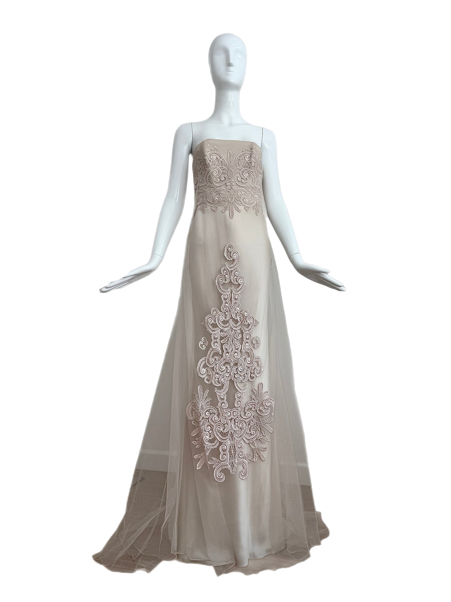 DAVID FIELDEN 2014 Runway Embroidered Strapless Bridal Gown