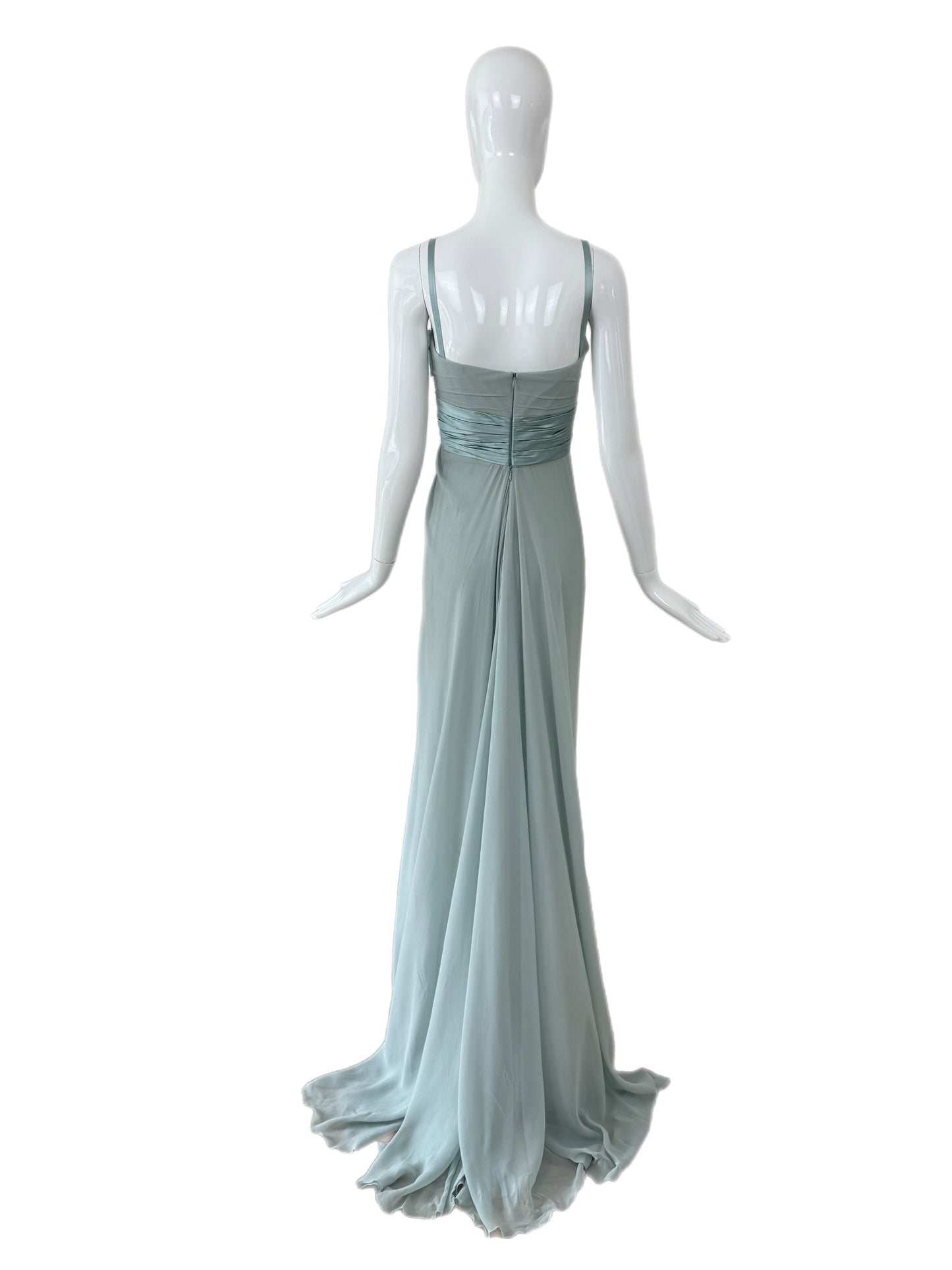 ELIE SAAB 2008 Vintage Blue Silk Ethereal Evening Gown