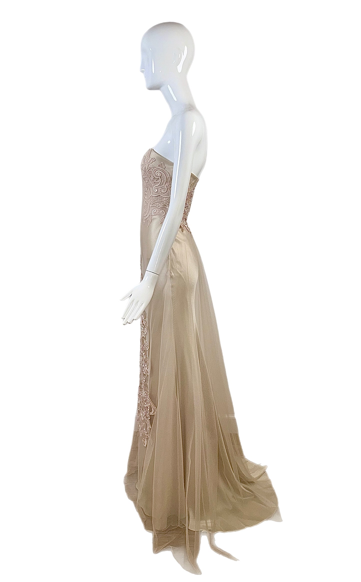 DAVID FIELDEN 2014 Runway Embroidered Strapless Bridal Gown
