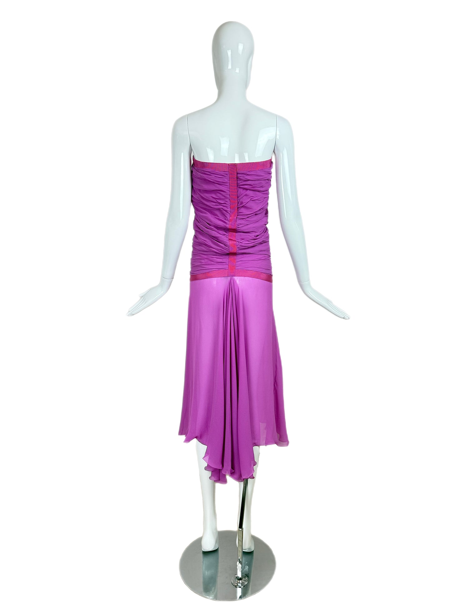 EMANUEL UNGARO 2000's Vintage Silk Fuchsia (Maxi) Dress