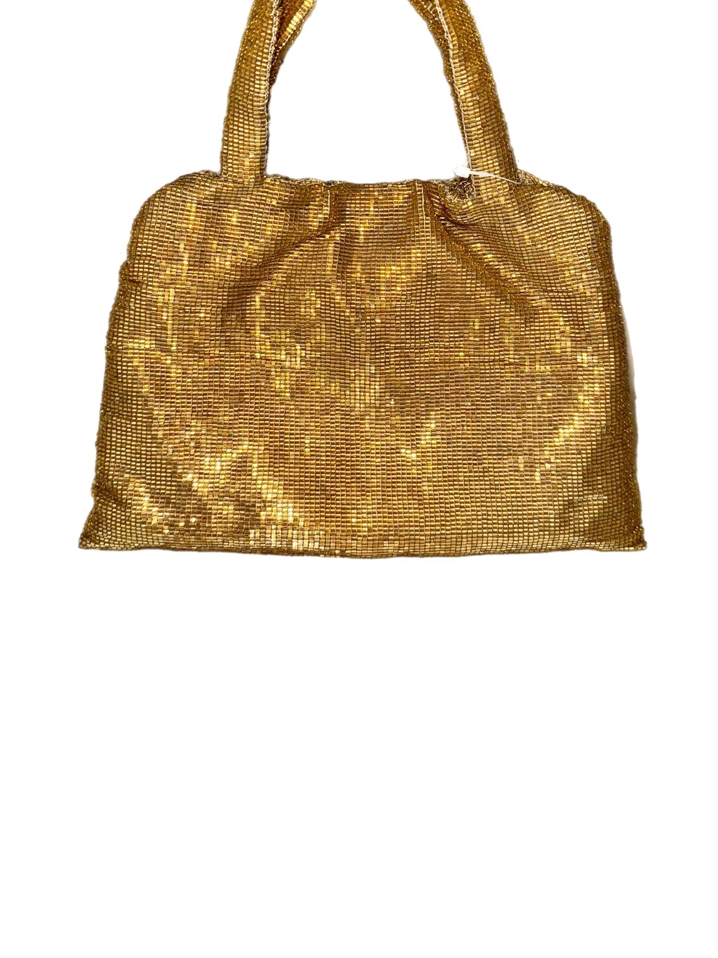 BADGLEY MISCHKA Vintage Gold Entirely Glass Beaded Evening Bag