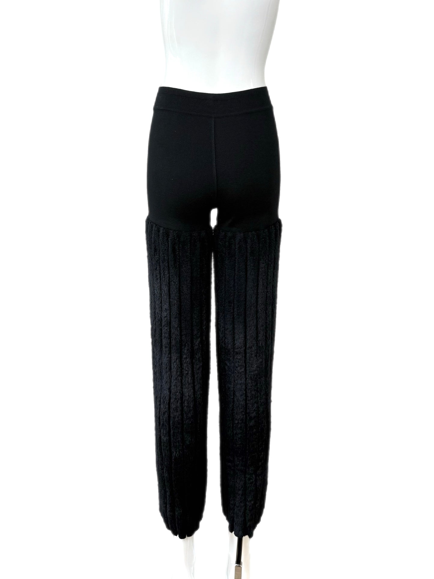 AZZEDINE ALAIA 1994 Vintage Black Chenille Pant Set