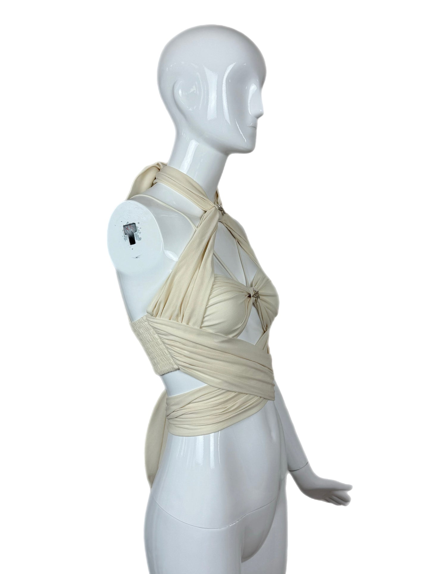 CHANEL 2021 Silk Star Embellished Crop Top