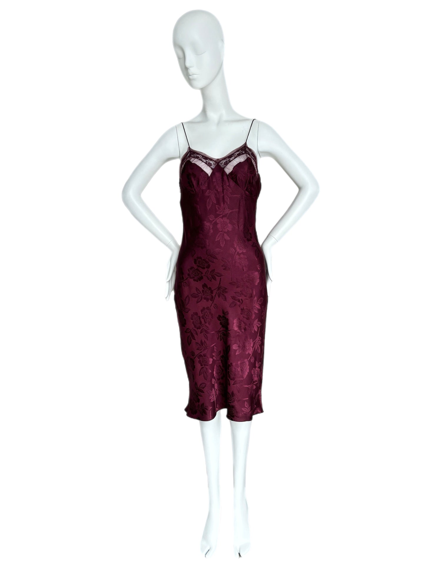 DIOR by JOHN GALLIANO 2005 Vintage Silk Burgundy Dress