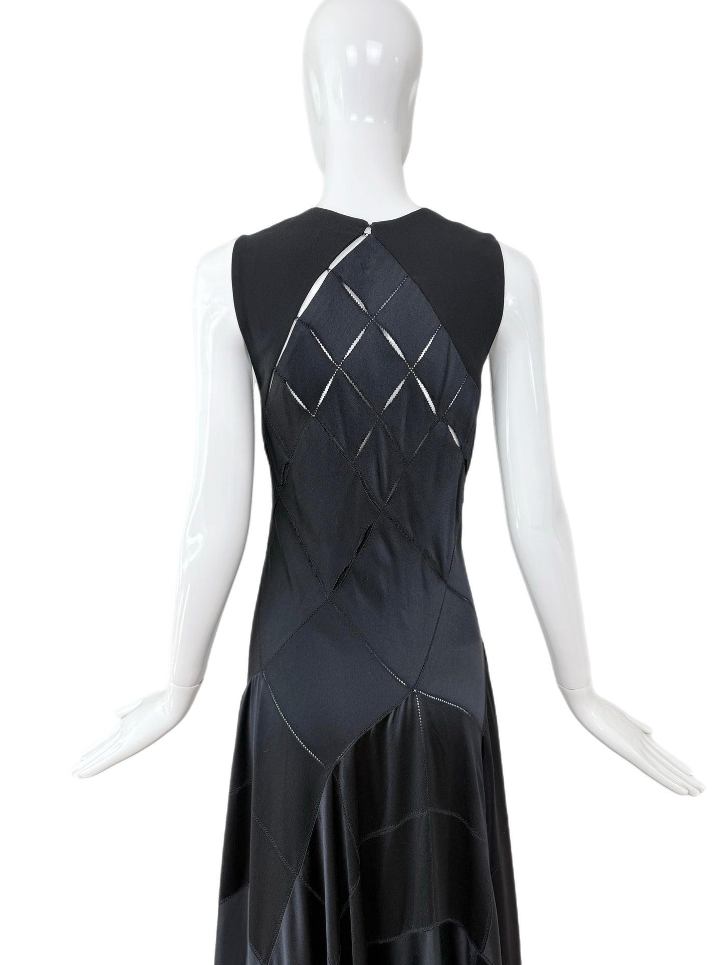CALVIN KLEIN COLLECTION 2002 Vintage Runway Silk Cut Out Evening Gown
