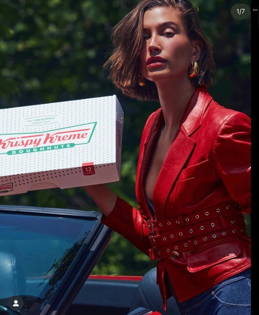 DIOR by JOHN GALLIANO 2003 Vintage Hardcore Red Leather Bondage Blazer Jacket