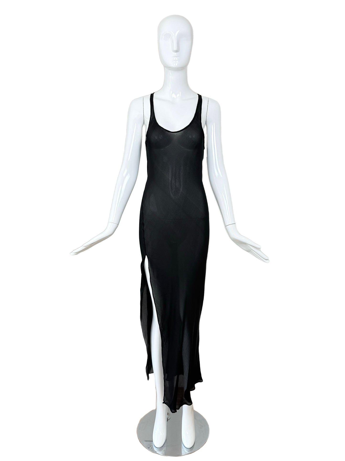 CALVIN KLEIN COLLECTION 90's Vintage Silk Sheer Long Dress