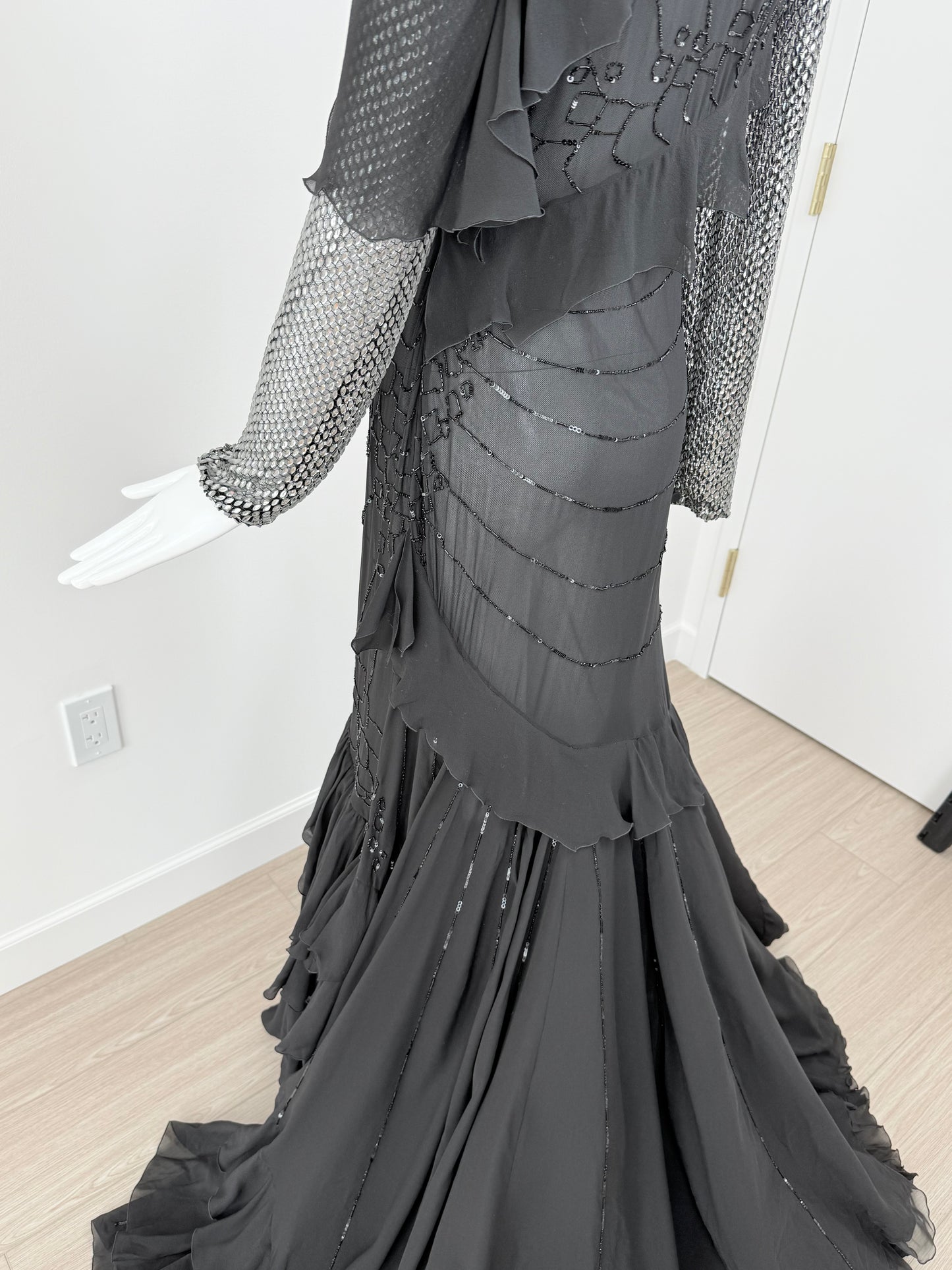 ROBERTO CAVALLI 2018 Crystal Embellished Ball Gown