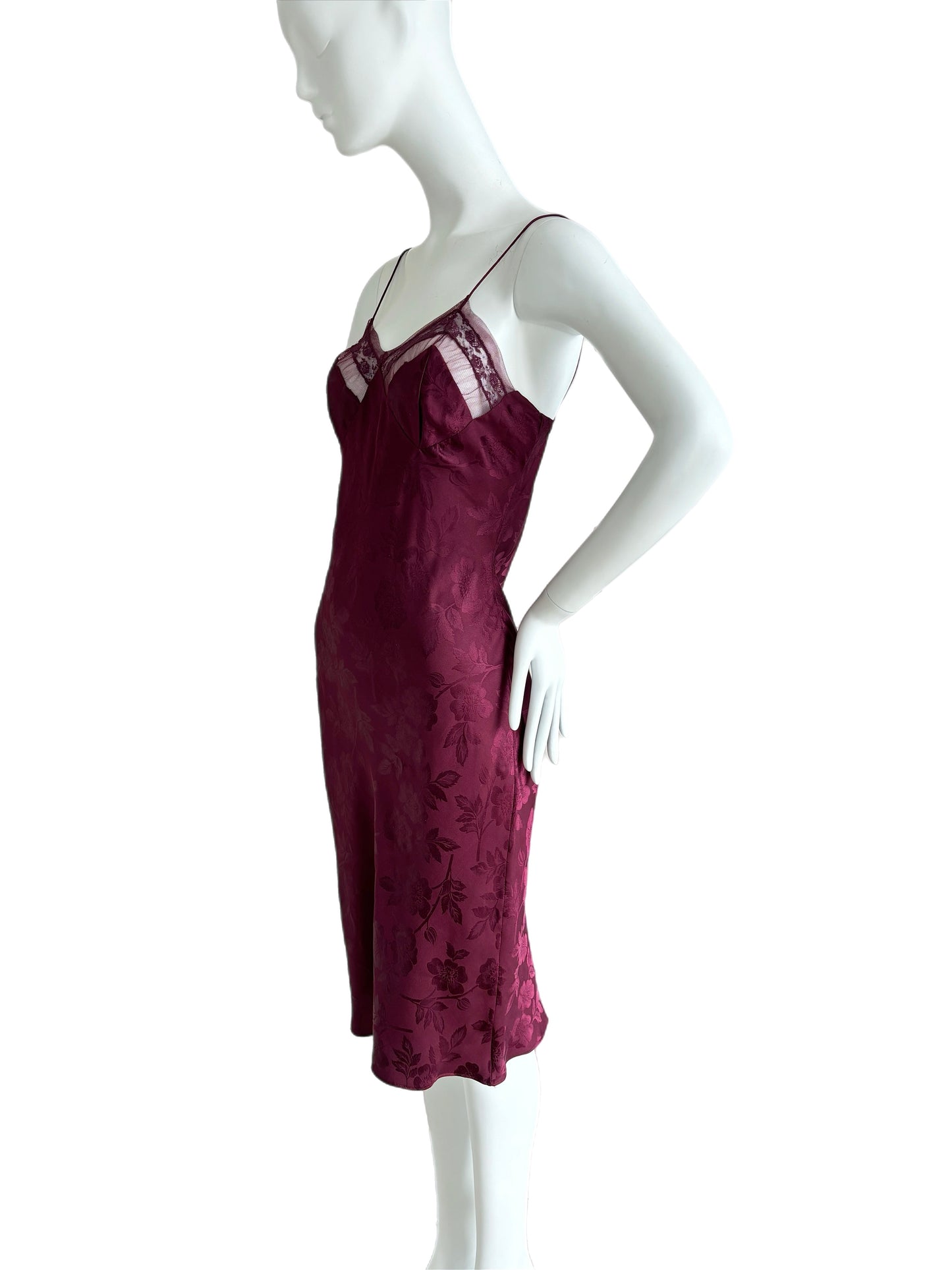DIOR by JOHN GALLIANO 2005 Vintage Silk Burgundy Dress